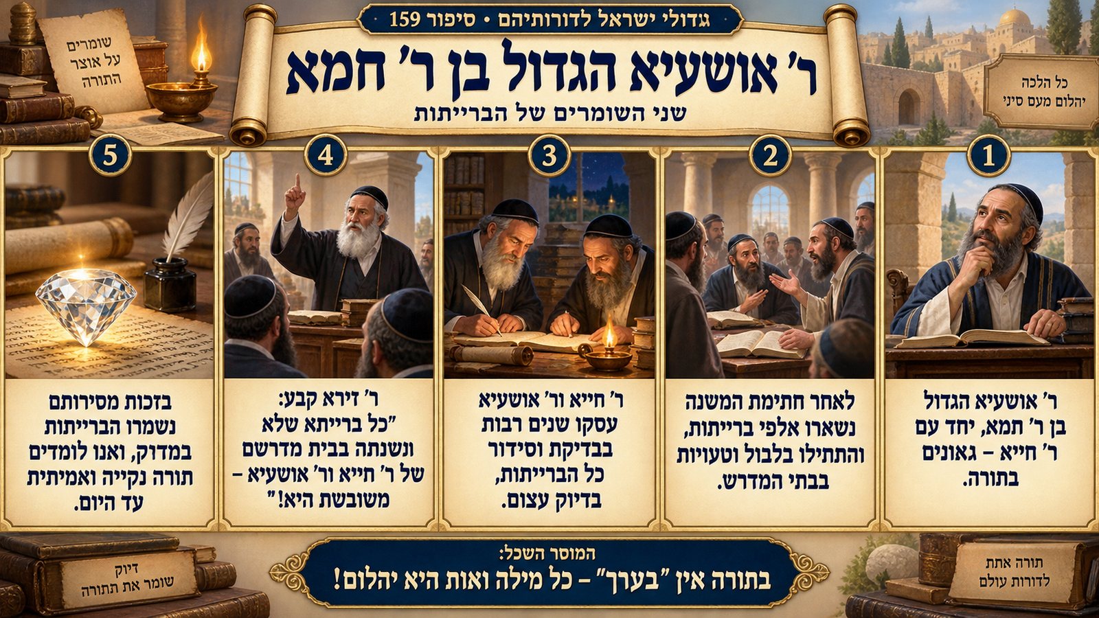 תמונת סיכום — ר' אושעיא הגדול בן ר' חמא: ר' אושעיא הגדול בן ר' חמא