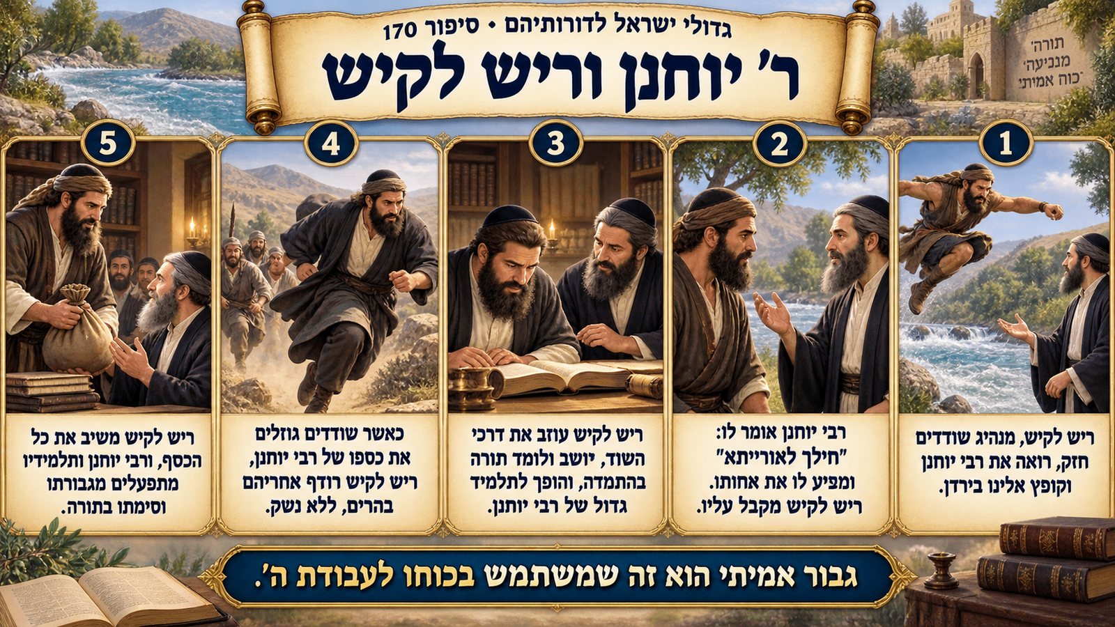 תמונת סיכום — ר' יוחנן וריש לקיש: ר' יוחנן וריש לקיש