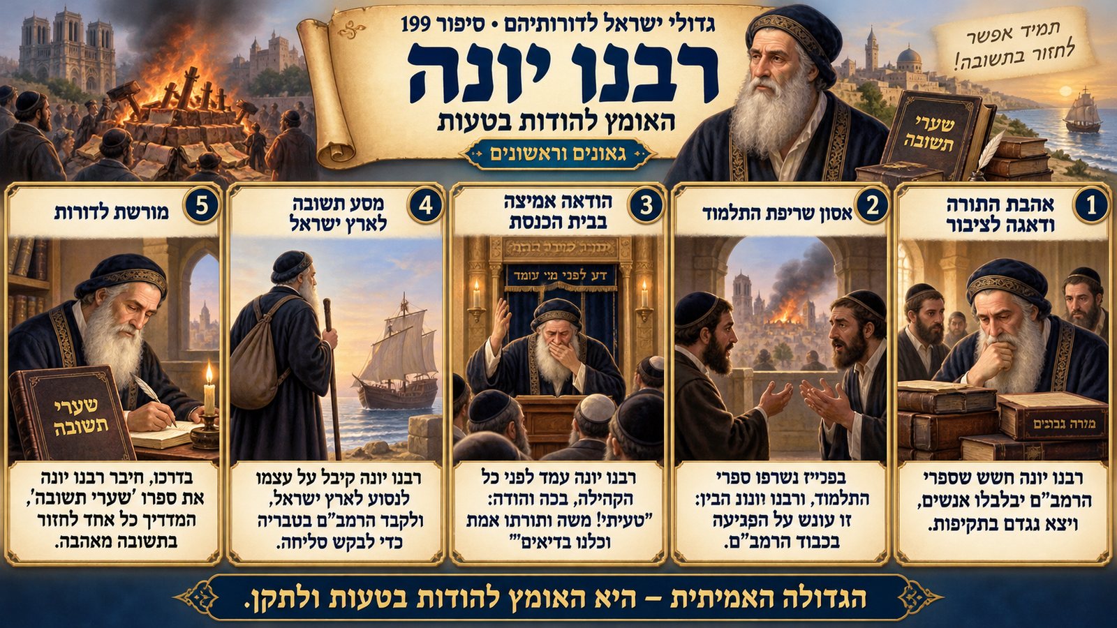 תמונת סיכום — גאונים וראשונים: רבנו יונה