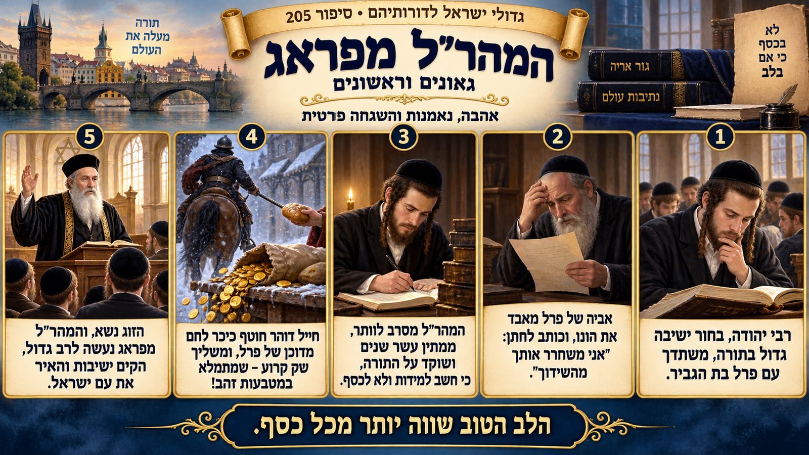תמונת סיכום — גאונים וראשונים: המהר"ל מפראג