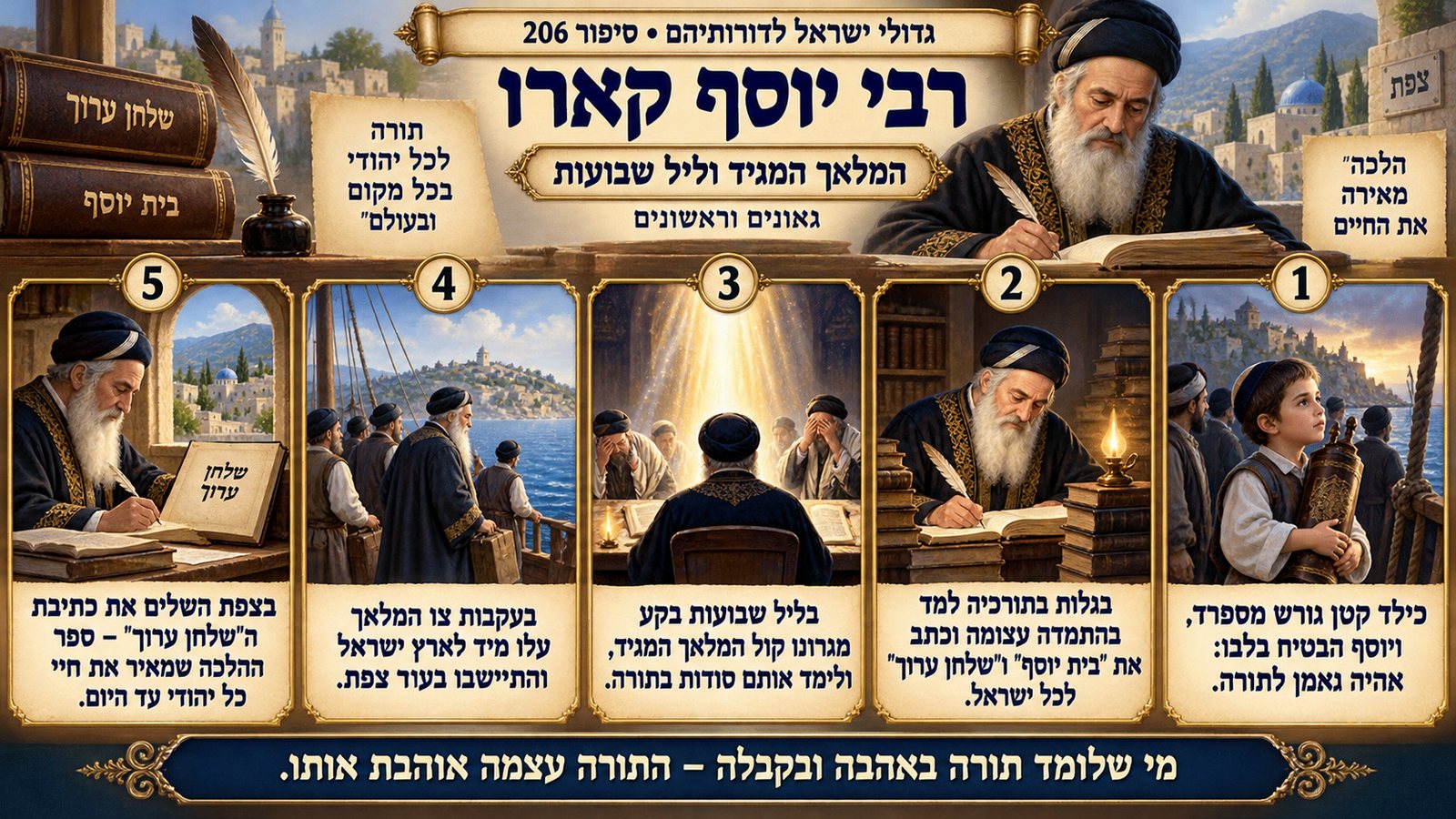 תמונת סיכום — גאונים וראשונים: רבי יוסף קארו