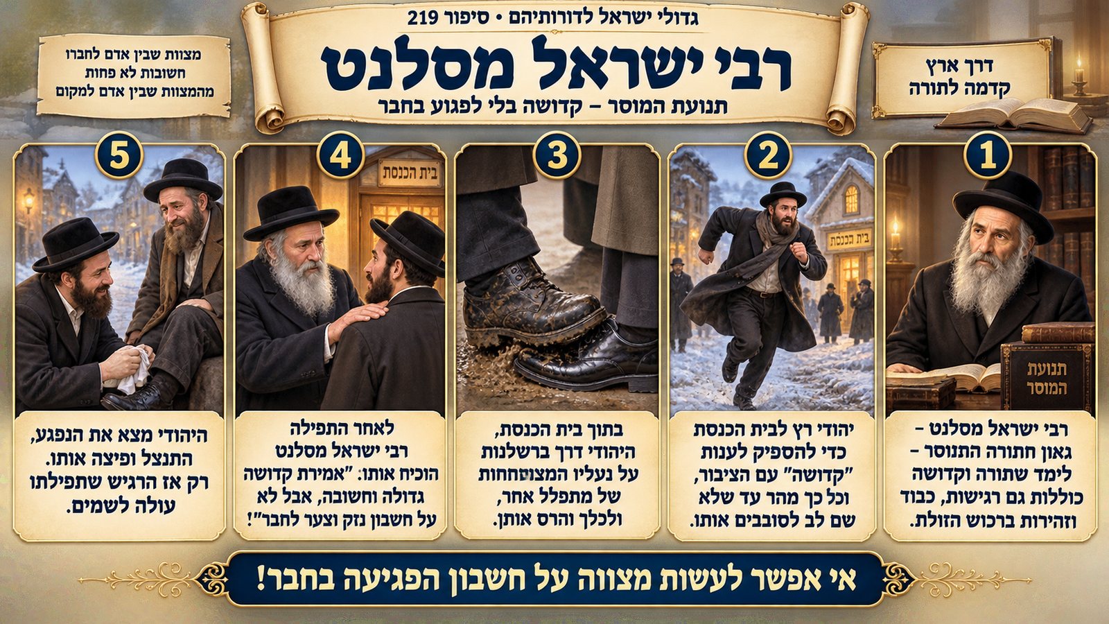 תמונת סיכום — תנועת המוסר: רבי ישראל מסלנט