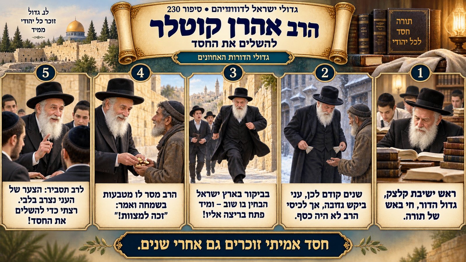 תמונת סיכום — גדולי הדורות האחרונים: הרב אהרן קוטלר