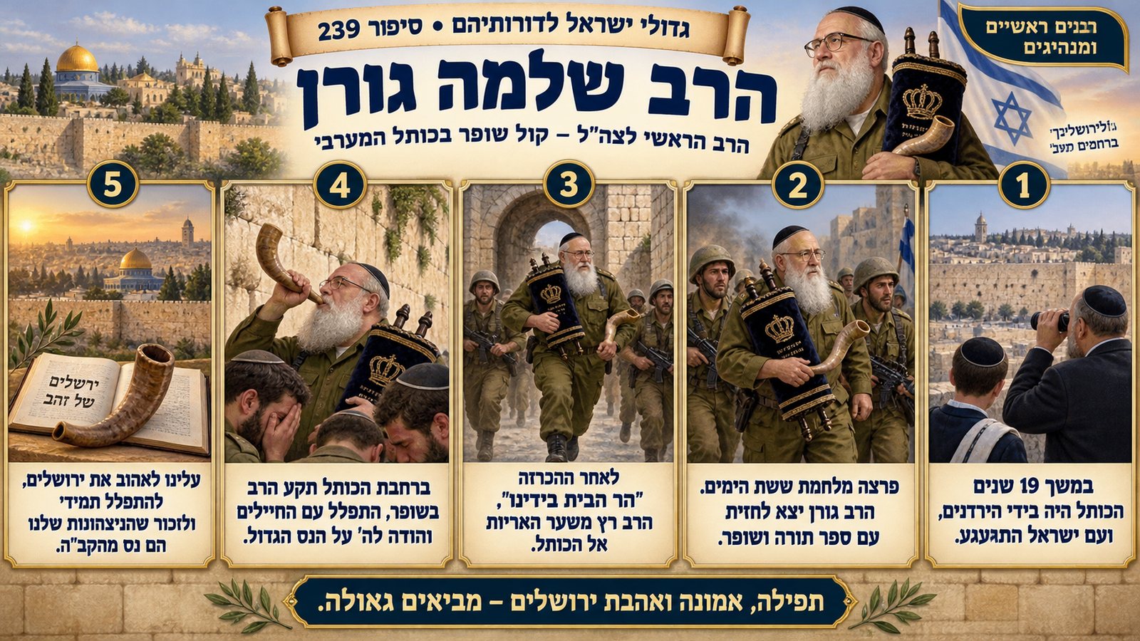 תמונת סיכום — רבנים ראשיים ומנהיגים: הרב שלמה גורן
