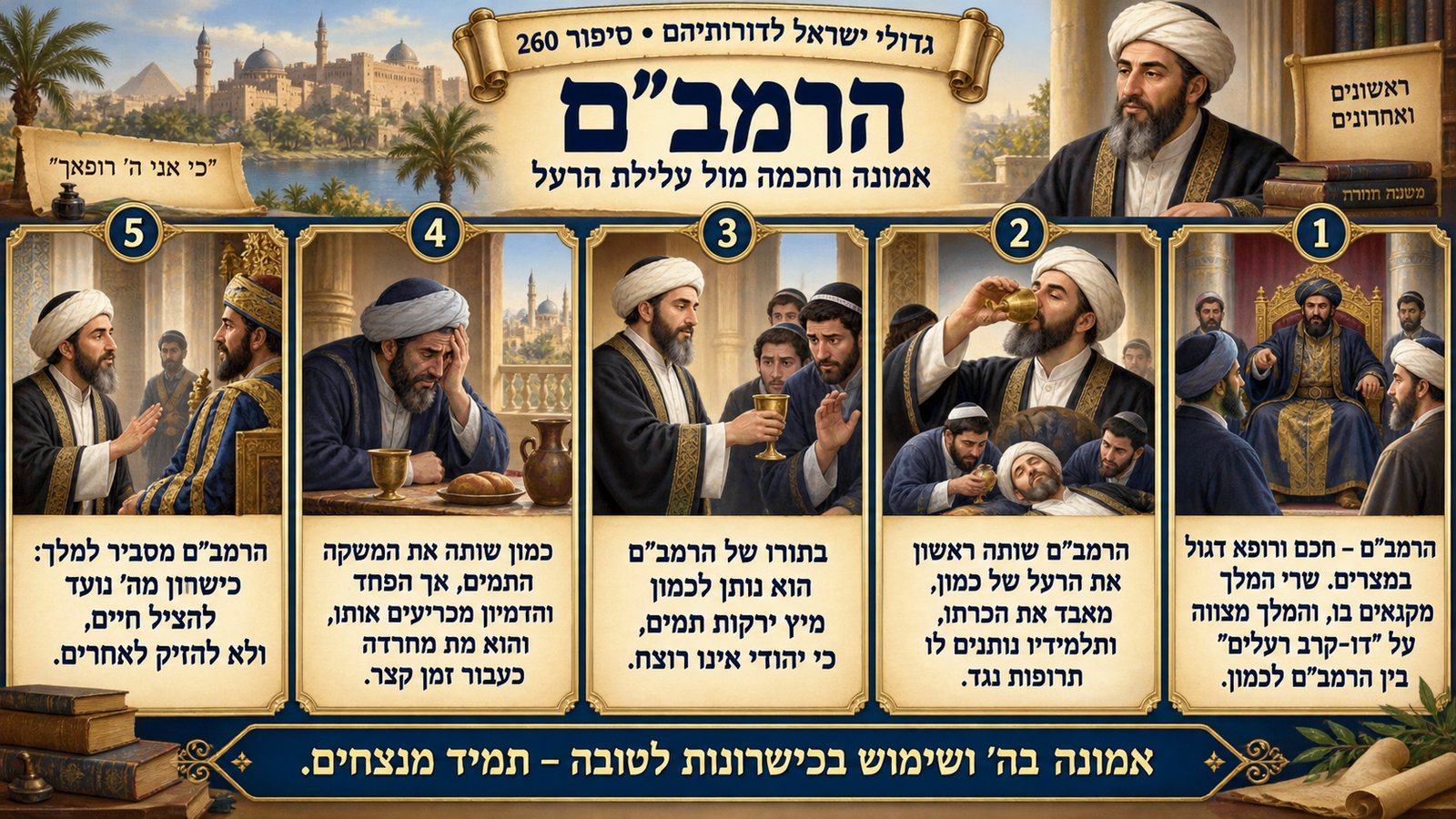 תמונת סיכום — ראשונים ואחרונים: הרמב"ם