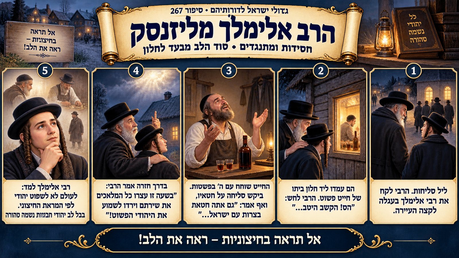 תמונת סיכום — חסידות ומתנגדים: הרב אלימלך מליזנסק