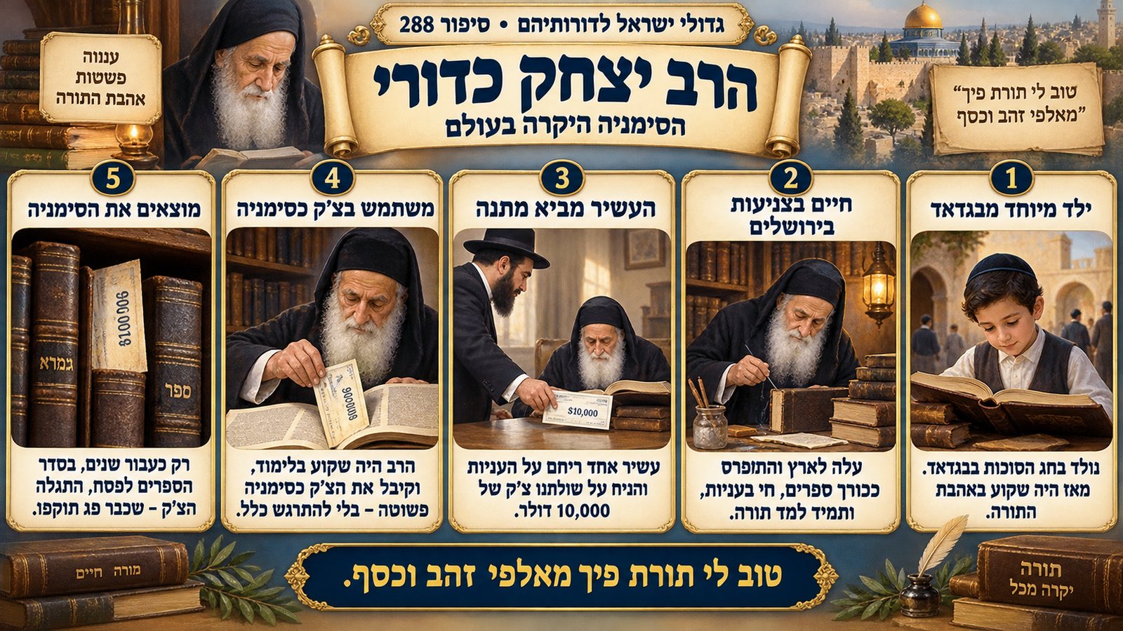 תמונת סיכום — גדולי דורנו: הרב יצחק כדורי