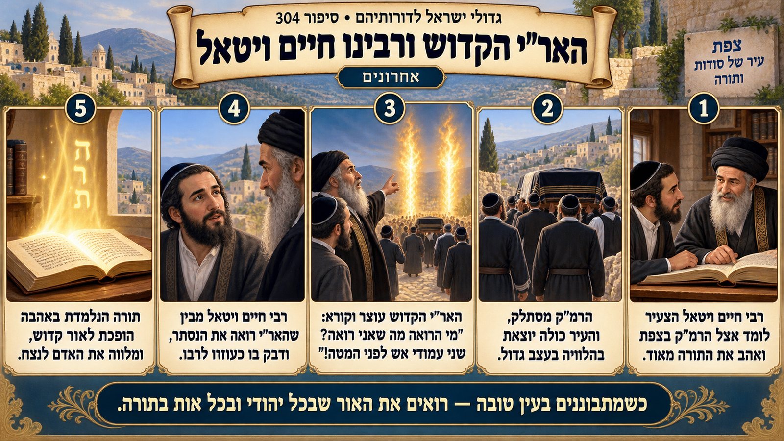 תמונת סיכום — אחרונים: האר"י הקדוש ורבינו חיים ויטאל