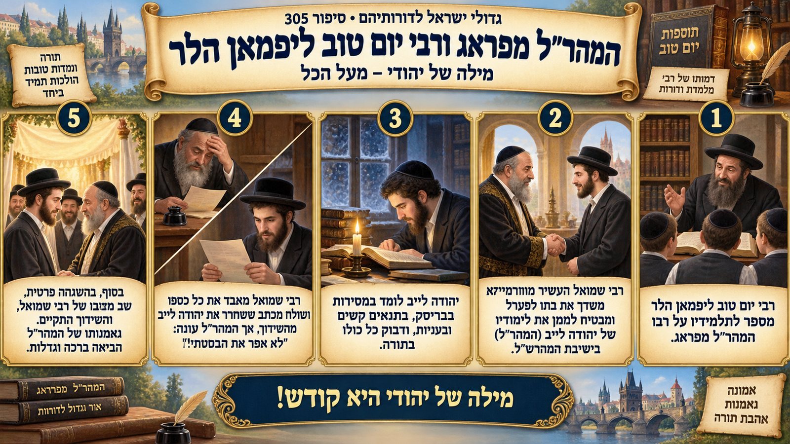 תמונת סיכום — אחרונים: המהר"ל מפראג ורבי יום טוב ליפמאן הלר