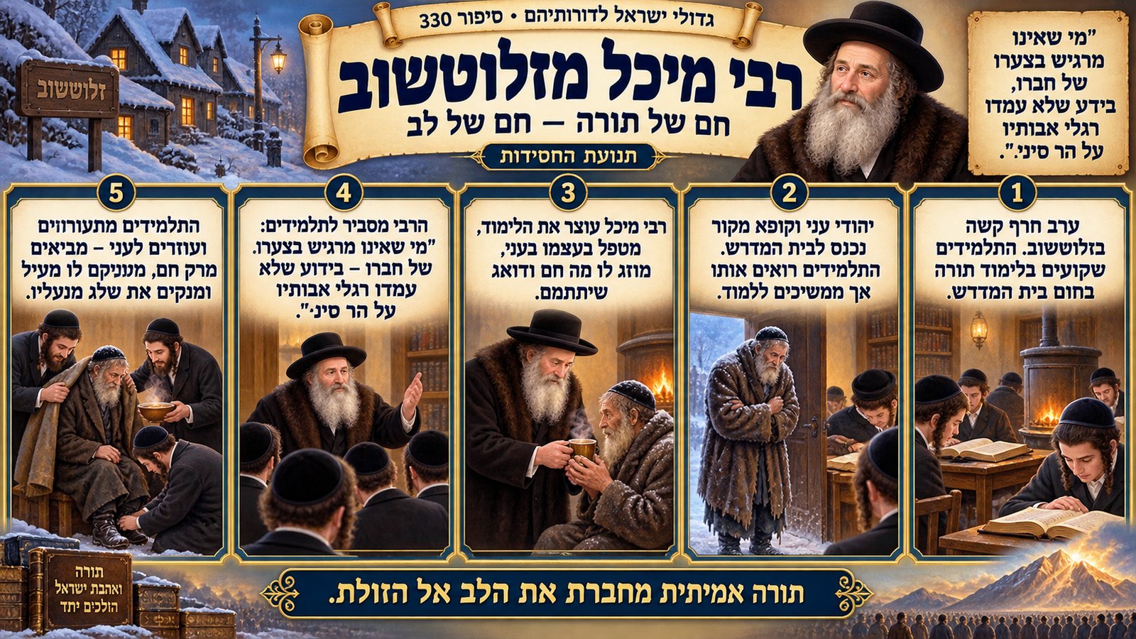 תמונת סיכום — תנועת החסידות: רבי מיכל מזלוטשוב
