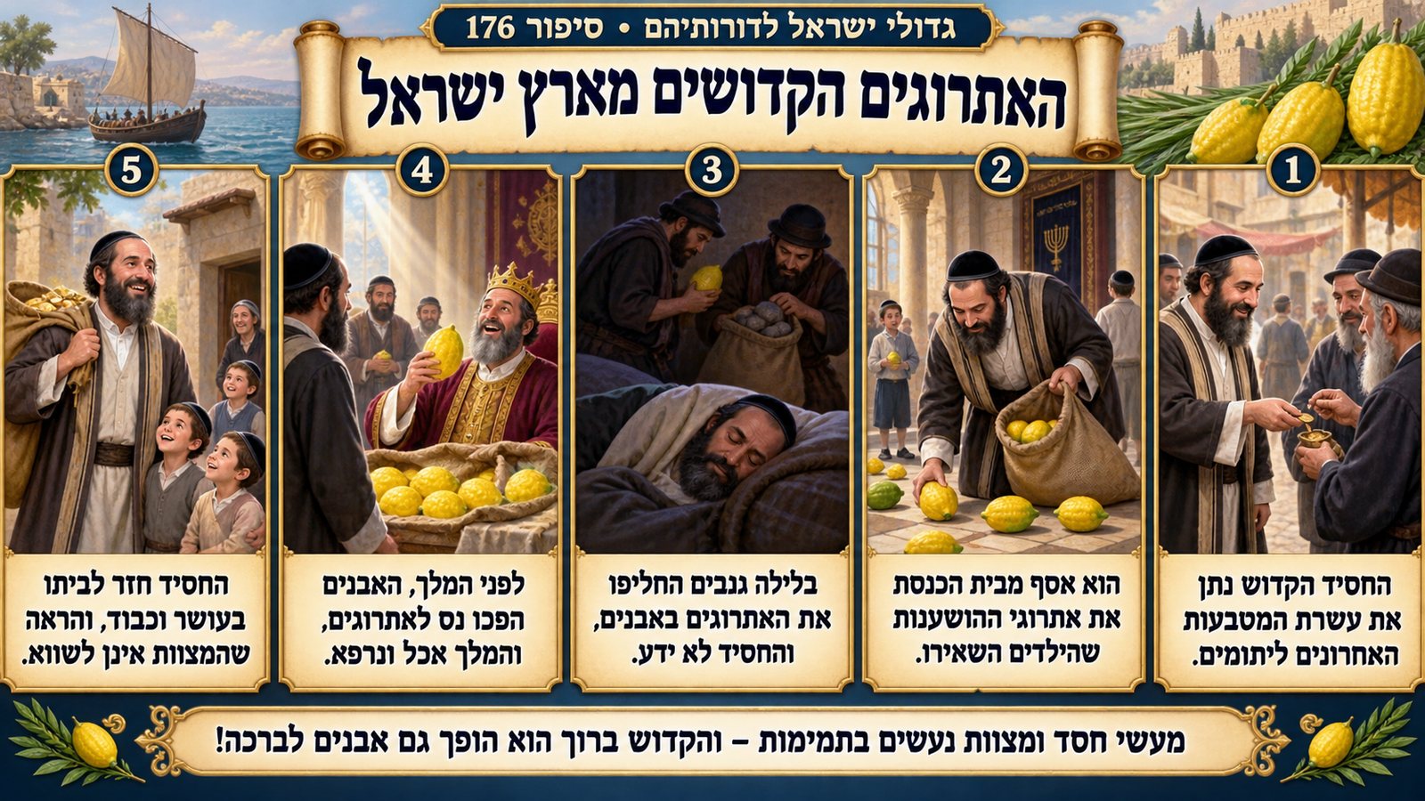 תמונת סיכום — האתרוגים הקדושים: האתרוגים הקדושים מארץ ישראל