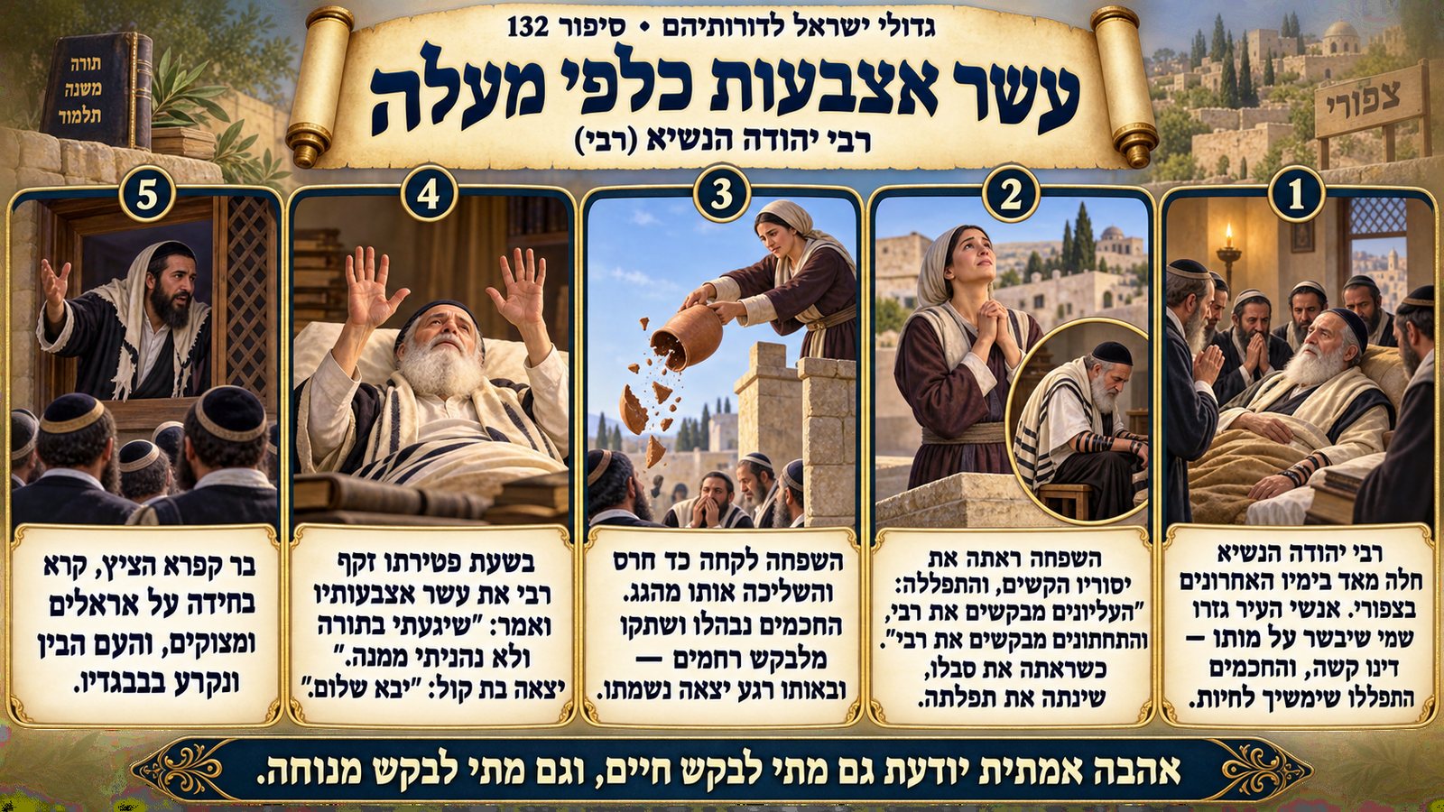 תמונת סיכום — רבי יהודה הנשיא (רבי): עשר אצבעות כלפי מעלה