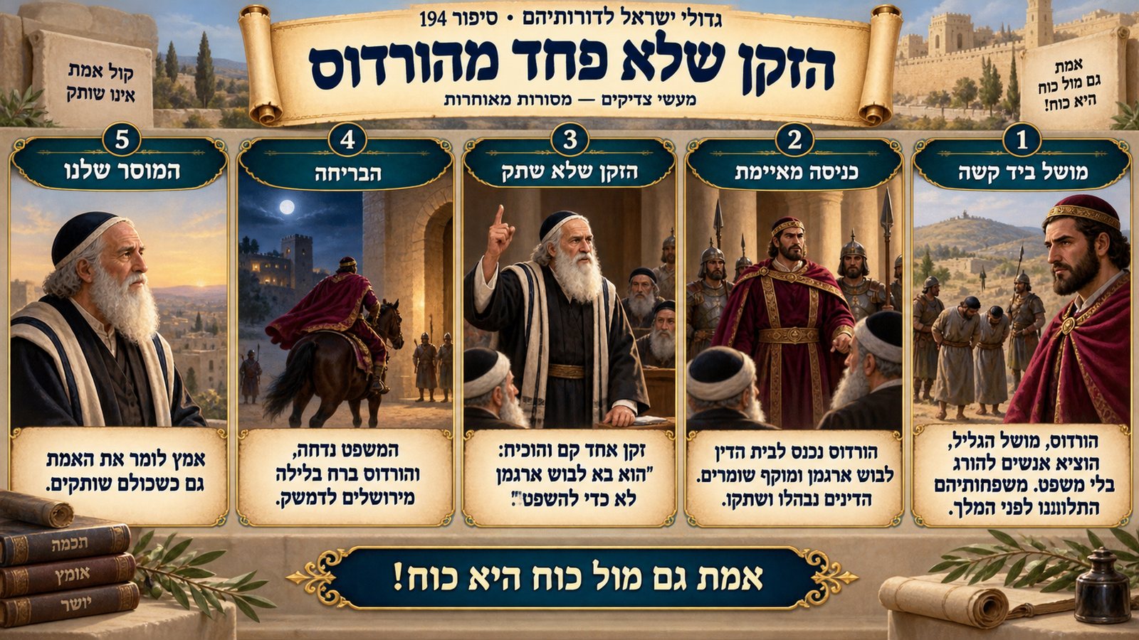 תמונת סיכום — מעשי צדיקים — מסורות מאוחרות: הזקן שלא פחד מהורדוס
