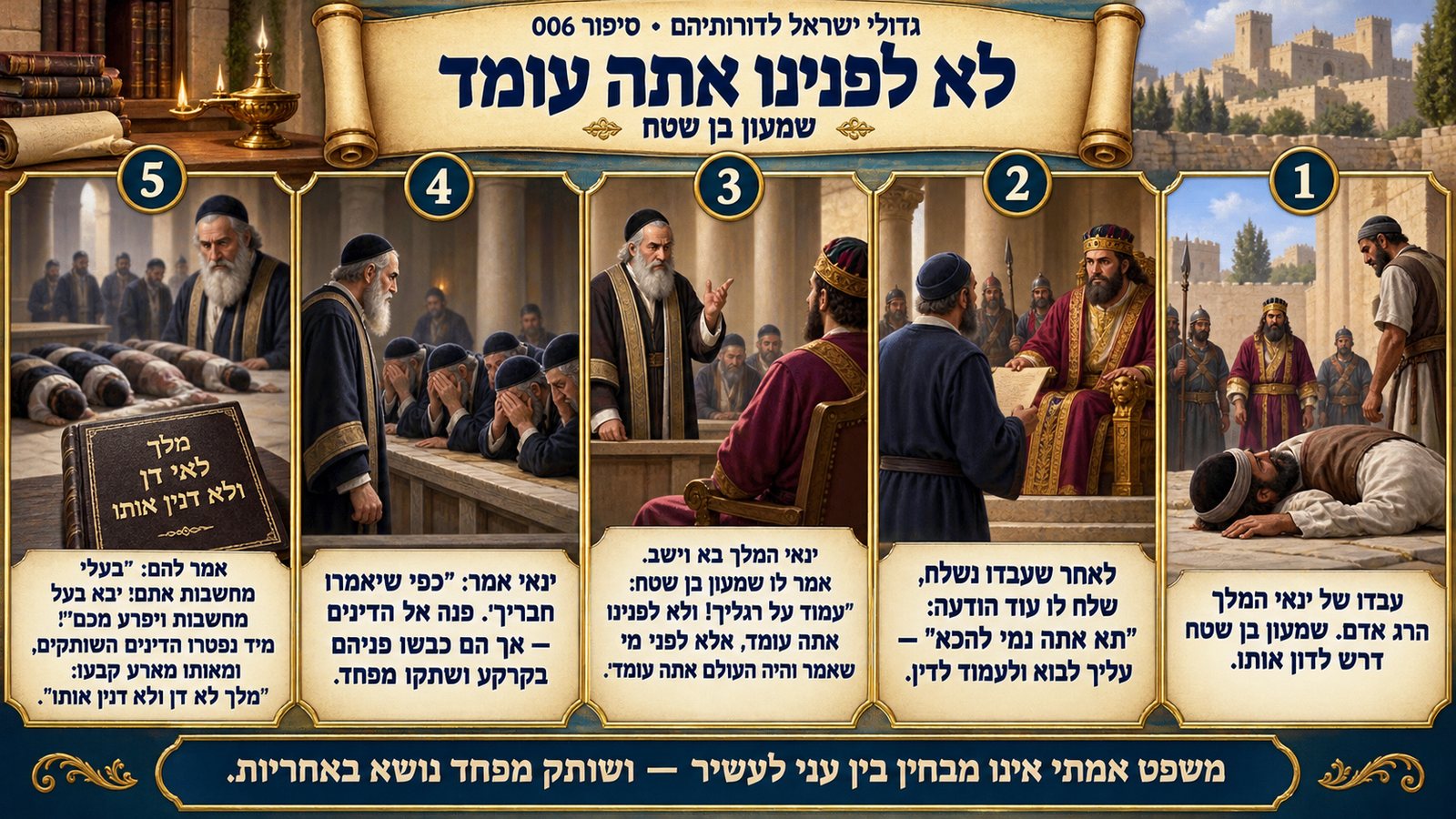 תמונת סיכום — שמעון בן שטח: לא לפנינו אתה עומד