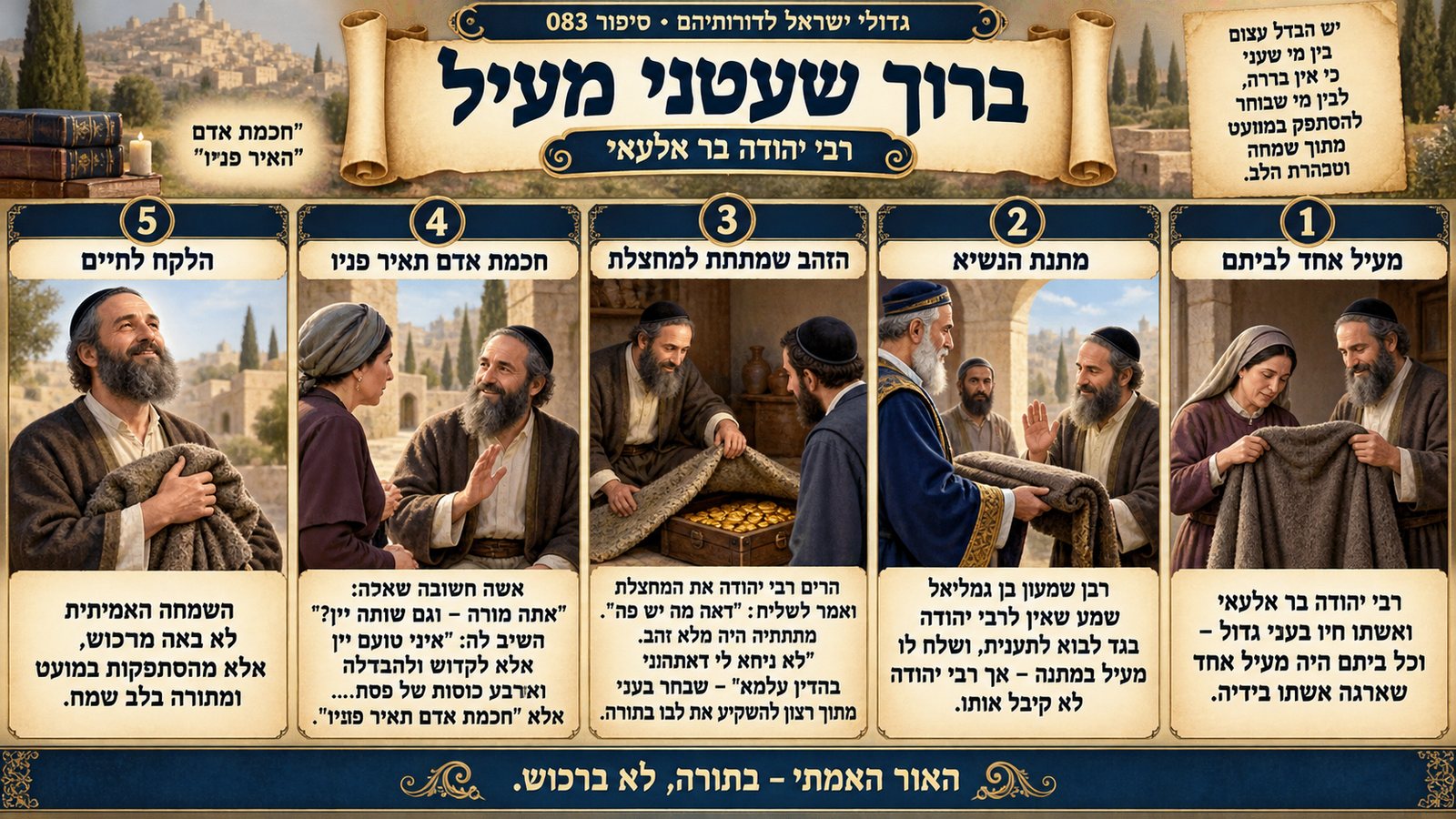 תמונת סיכום — רבי יהודה בר אלעאי: ברוך שעטני מעיל