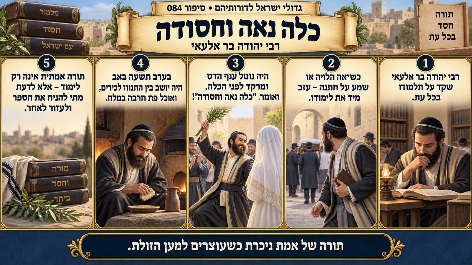 תמונת סיכום — רבי יהודה בר אלעאי: כלה נאה וחסודה
