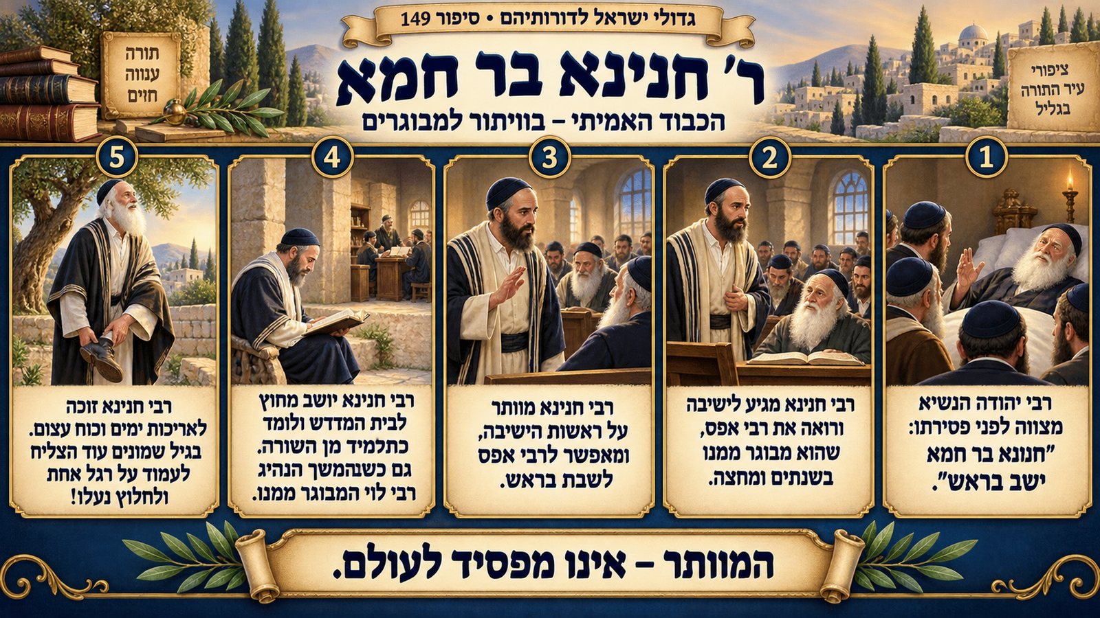 תמונת סיכום — ר' חנינא בר חמא: ר' חנינא בר חמא