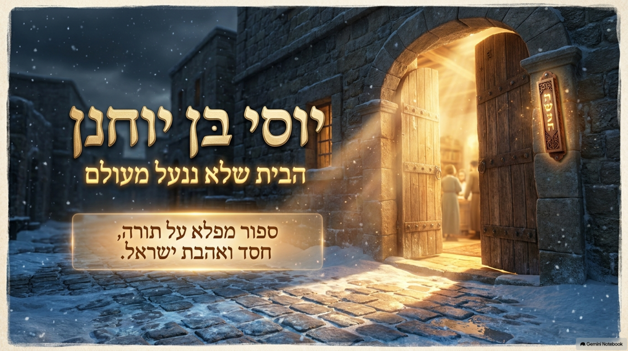 איור: יוסי בן יוחנן איש ירושלים — הבית שלא ננעל מעולם