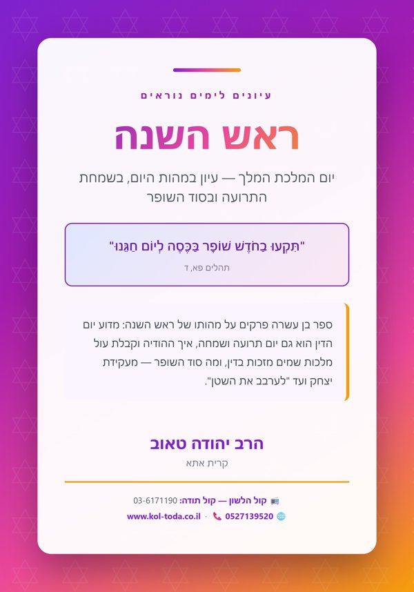 ראש השנה — יום המלכת המלך
