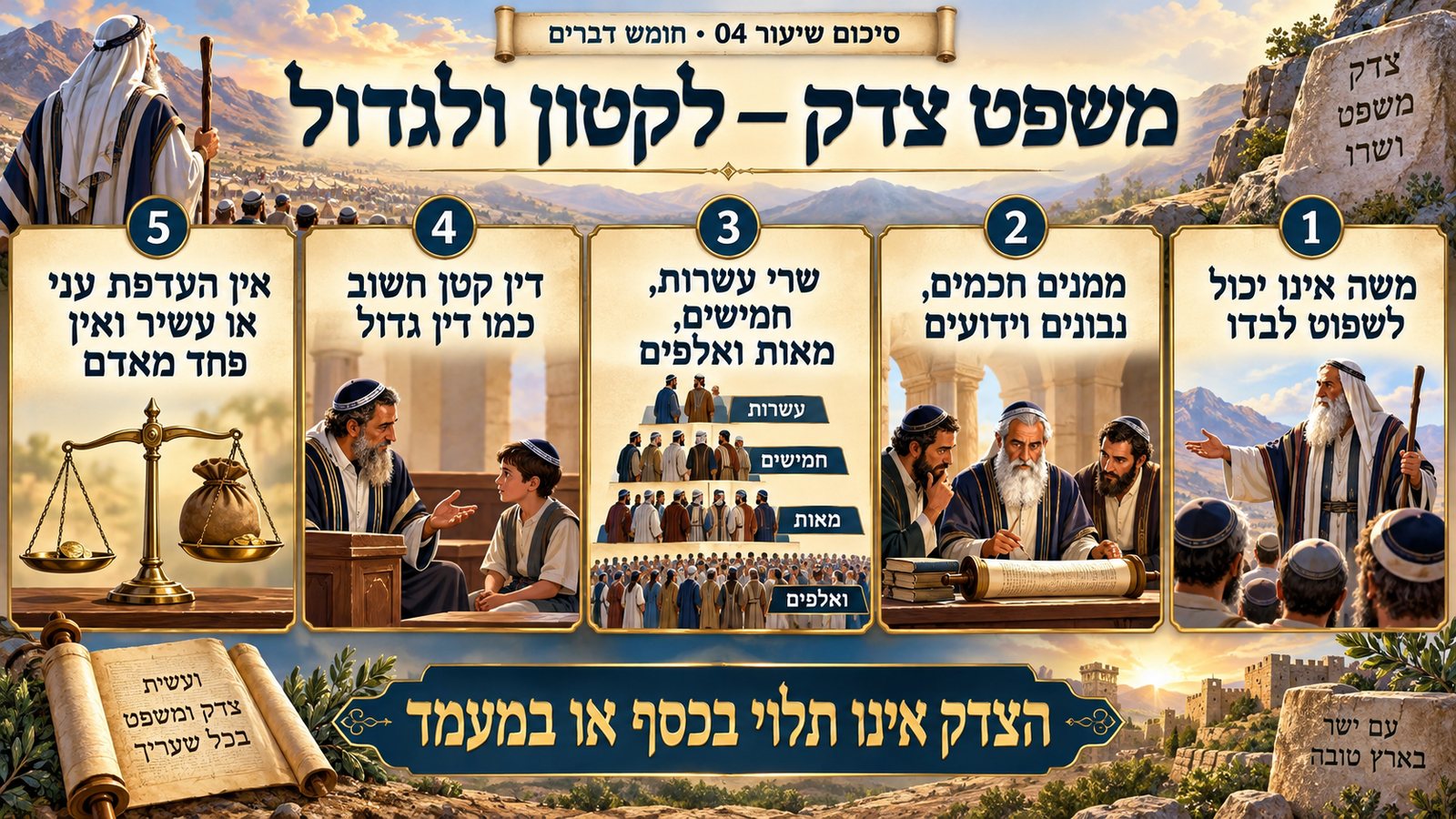 סיכום שיעור 04: משפט צדק — לקטון ולגדול