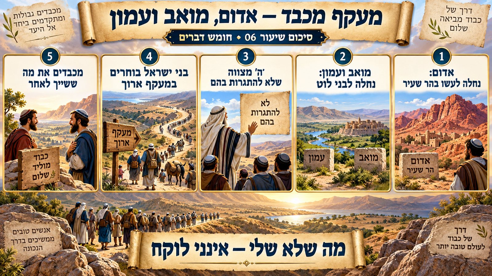 סיכום שיעור 06: מעקף מכבד — אדום, מואב ועמון