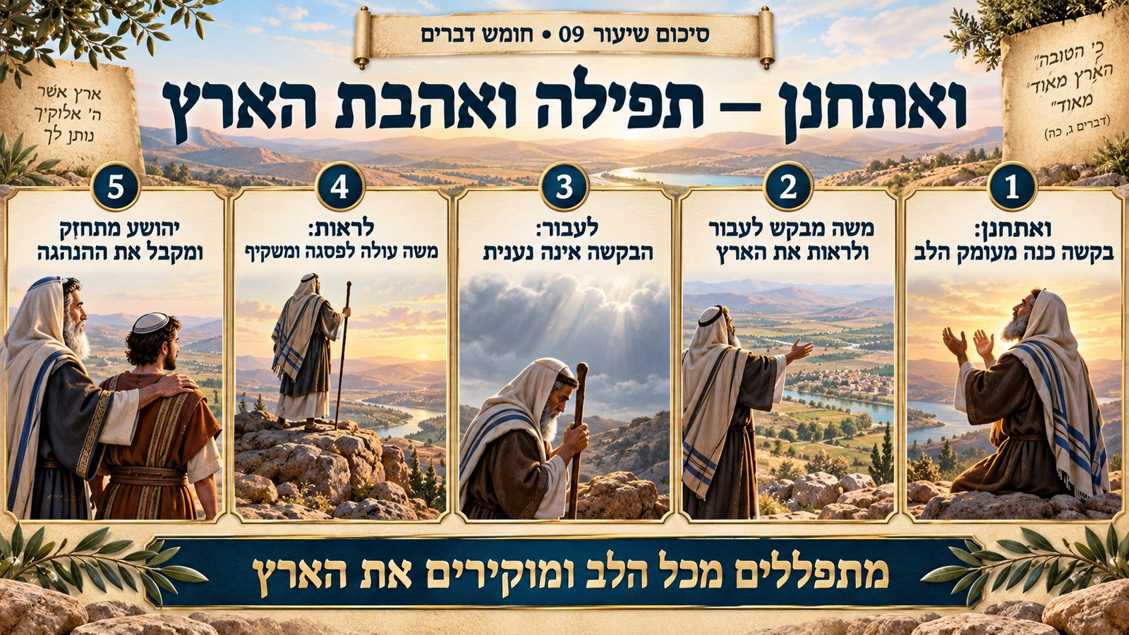 סיכום שיעור 09: ואתחנן — תפילה ואהבת הארץ
