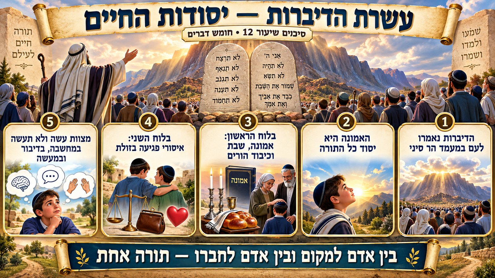 סיכום שיעור 12: עשרת הדיברות — יסודות החיים