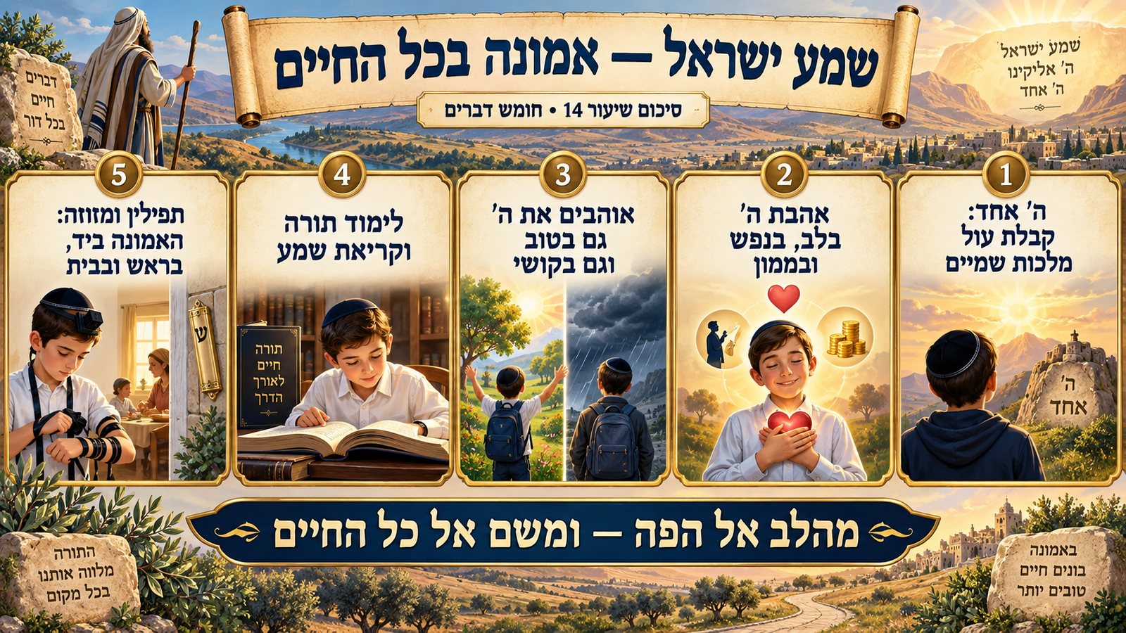 סיכום שיעור 14: שמע ישראל — אמונה בכל החיים