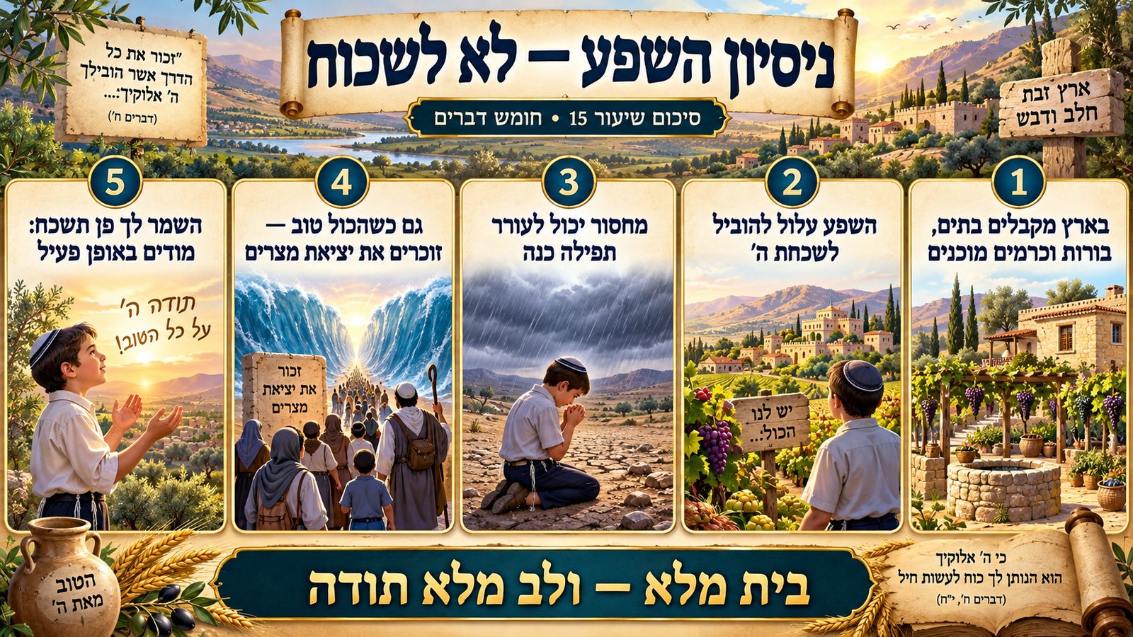סיכום שיעור 15: ניסיון השפע — לא לשכוח