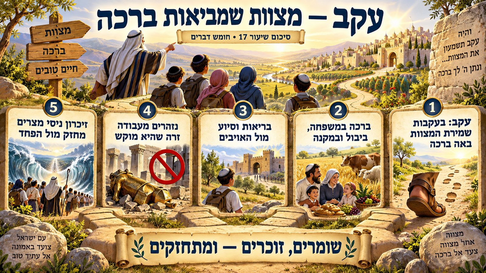 סיכום שיעור 17: עקב — מצוות שמביאות ברכה