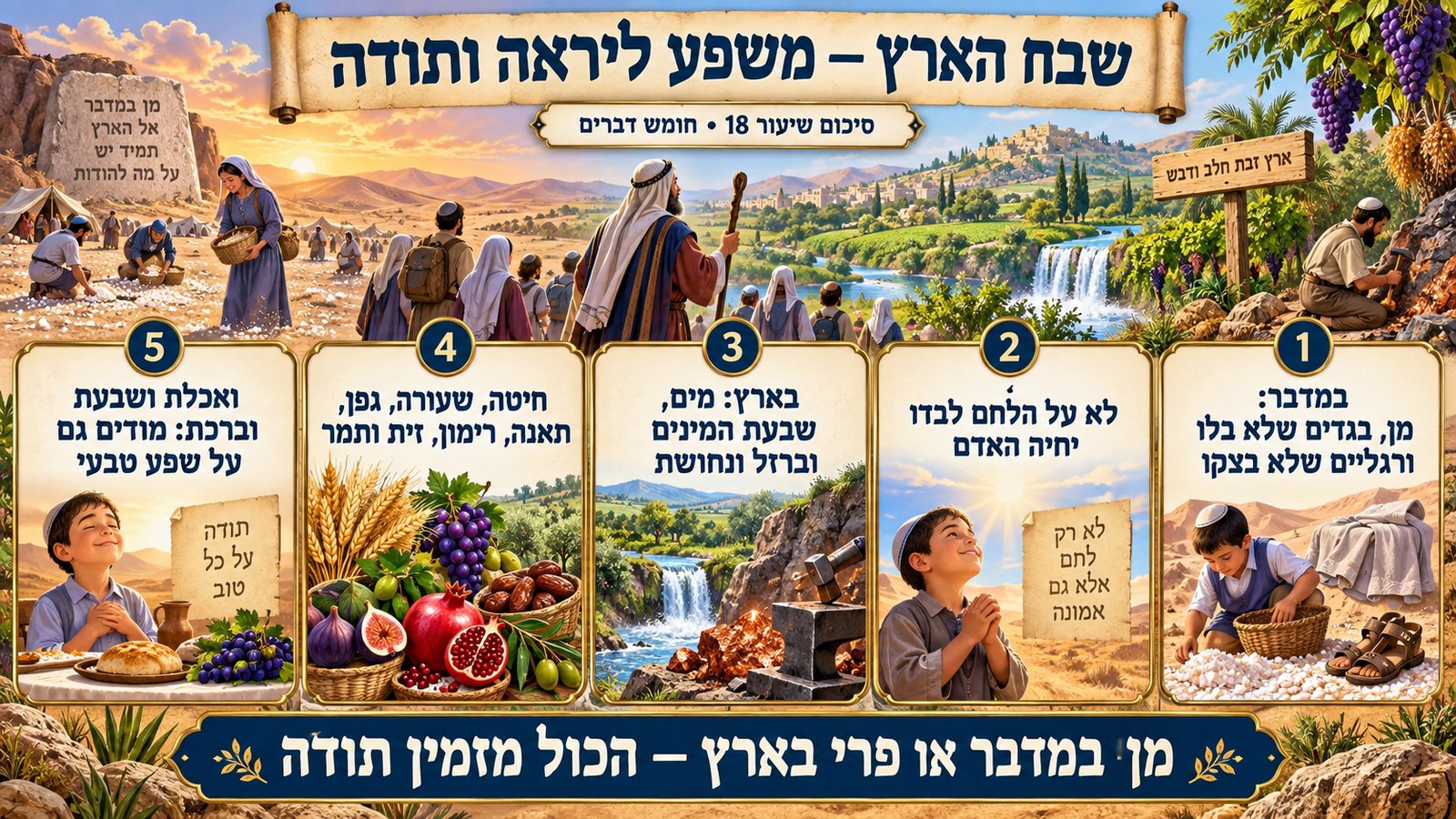 סיכום שיעור 18: שבח הארץ — משפע ליראה ותודה