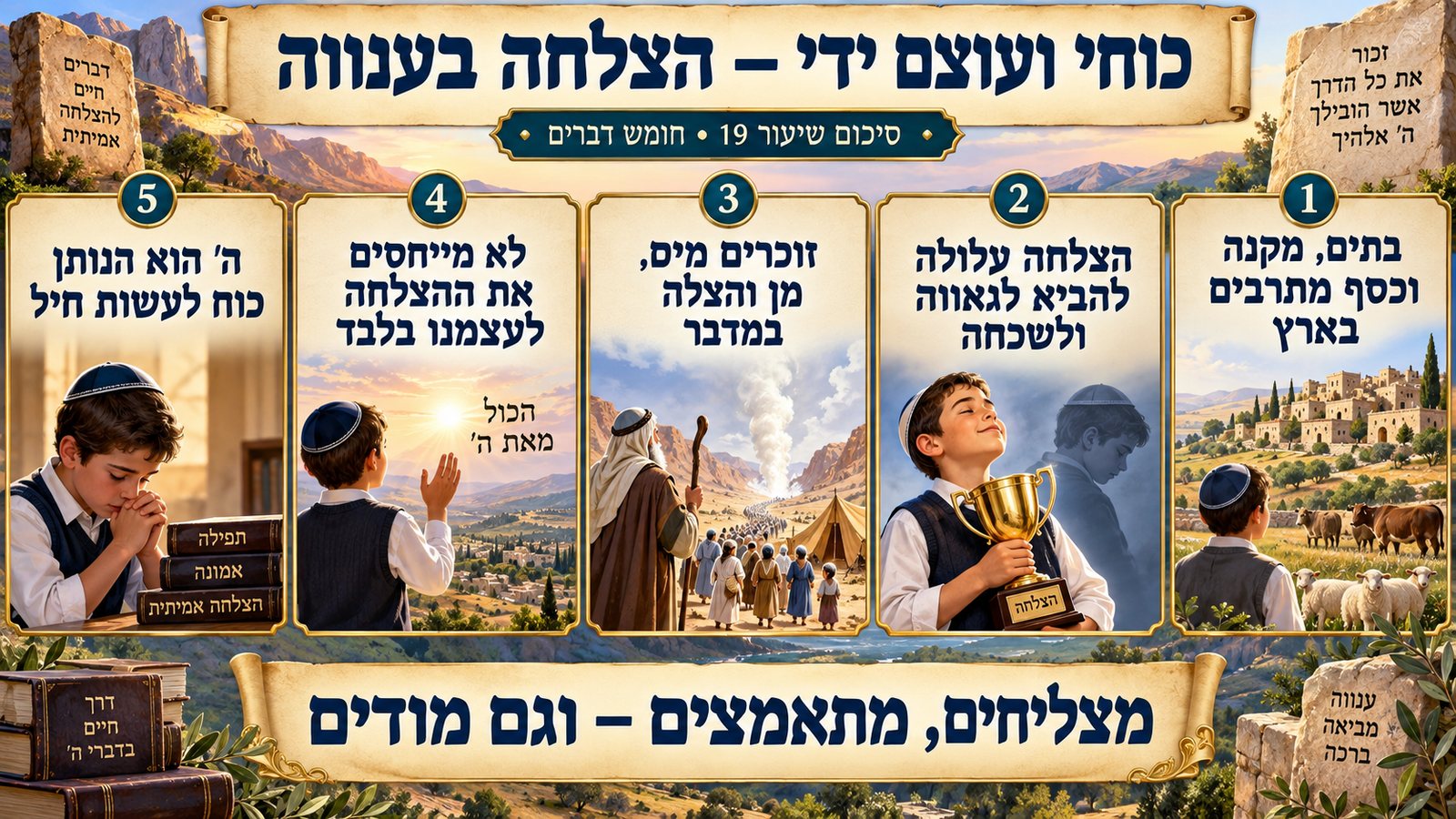 סיכום שיעור 19: כוחי ועוצם ידי — הצלחה בענווה