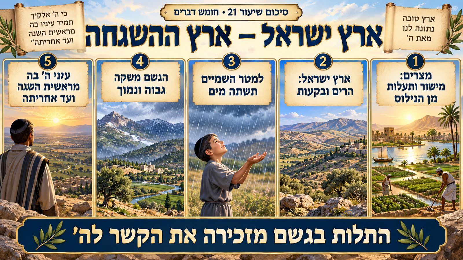 סיכום שיעור 21: ארץ ישראל — ארץ ההשגחה
