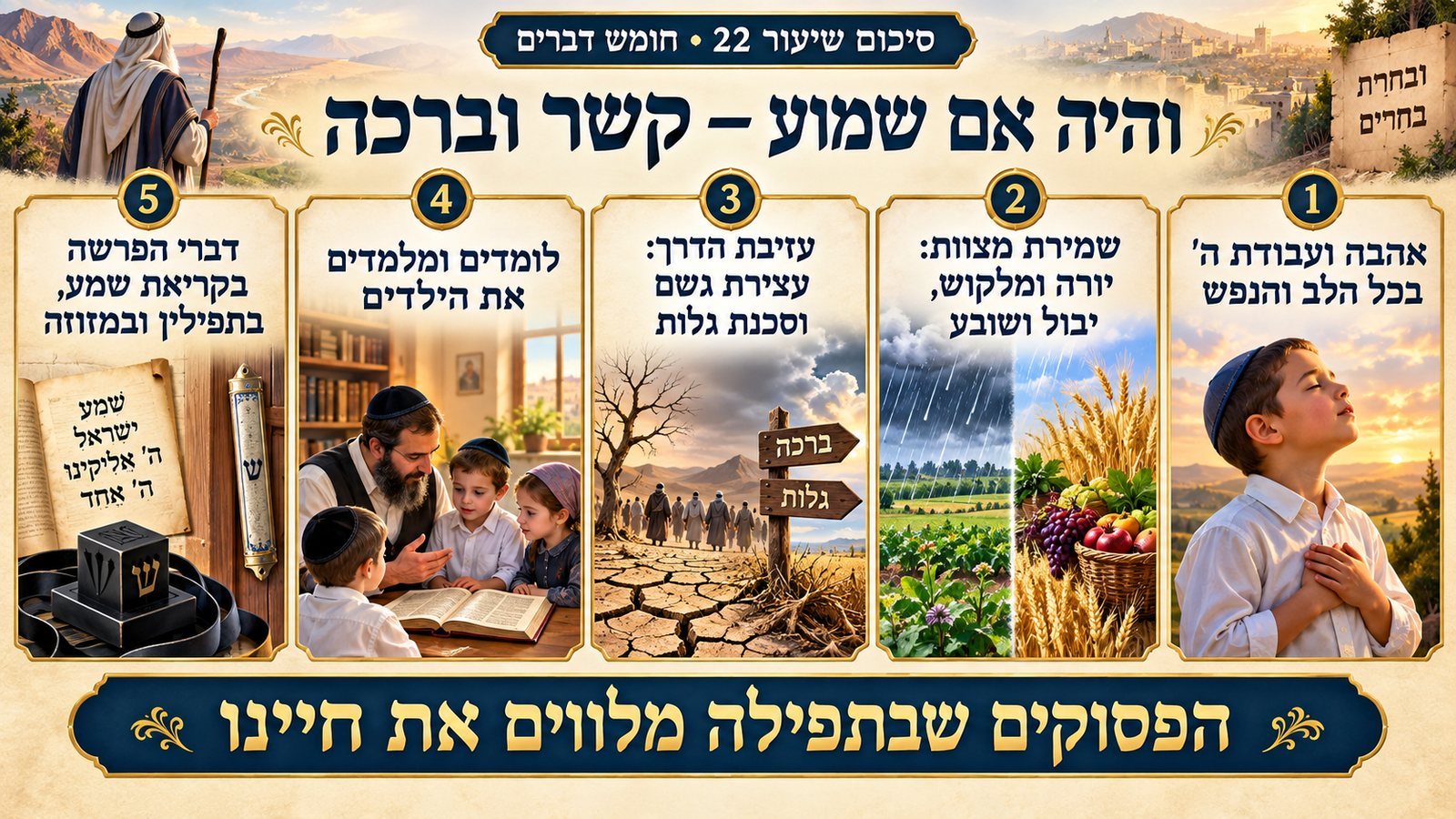 סיכום שיעור 22: והיה אם שמוע — קשר וברכה