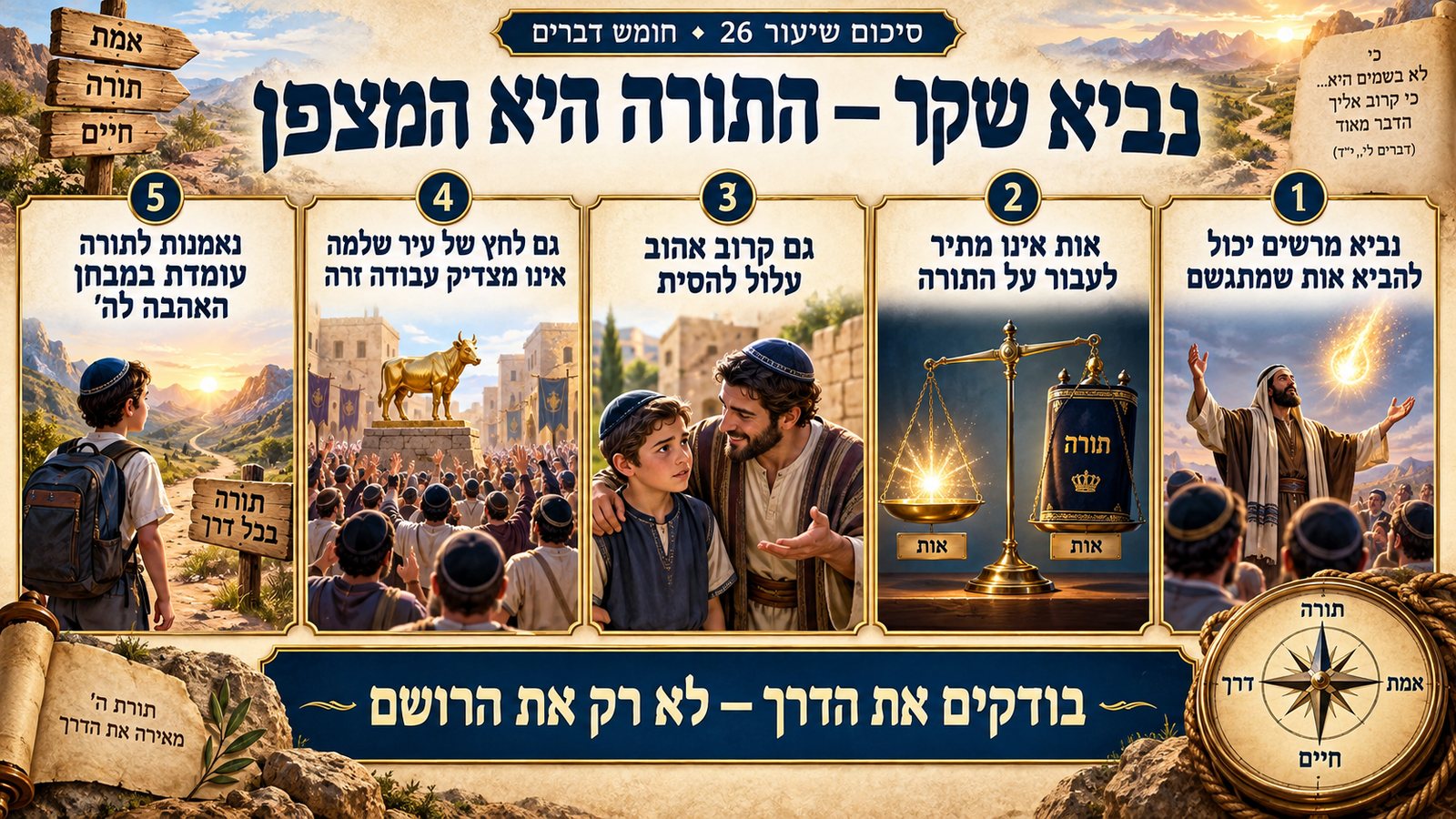 סיכום שיעור 26: נביא שקר — התורה היא המצפן