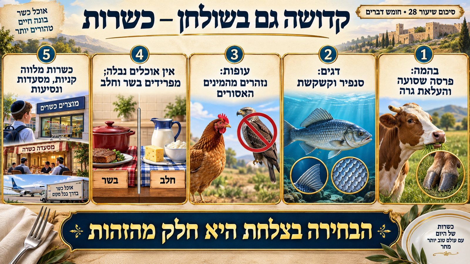 סיכום שיעור 28: קדושה גם בשולחן — כשרות