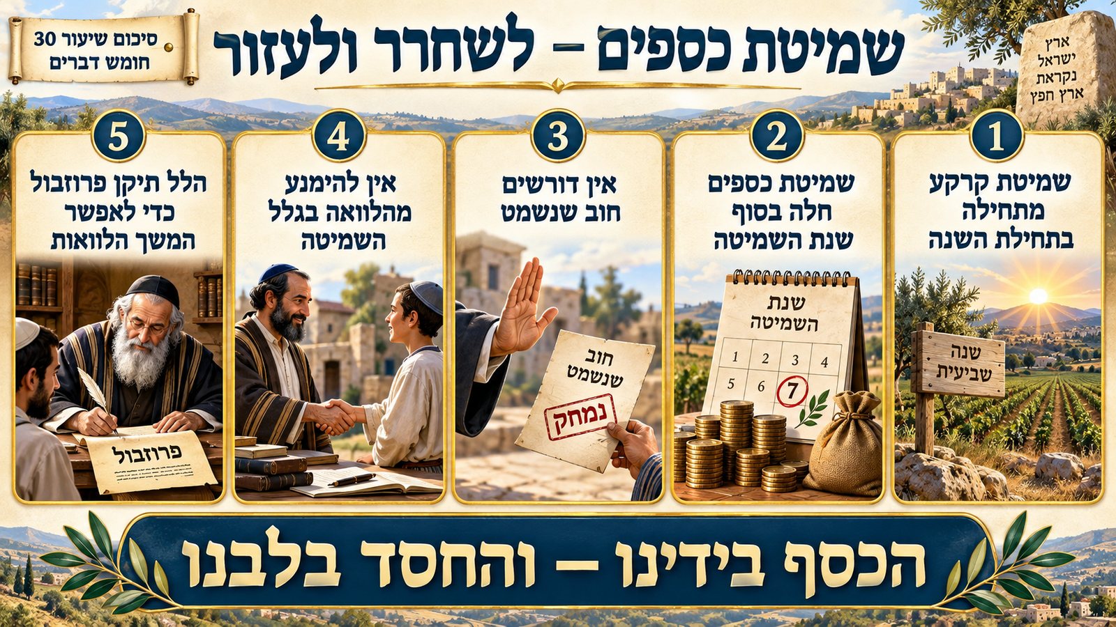 סיכום שיעור 30: שמיטת כספים — לשחרר ולעזור