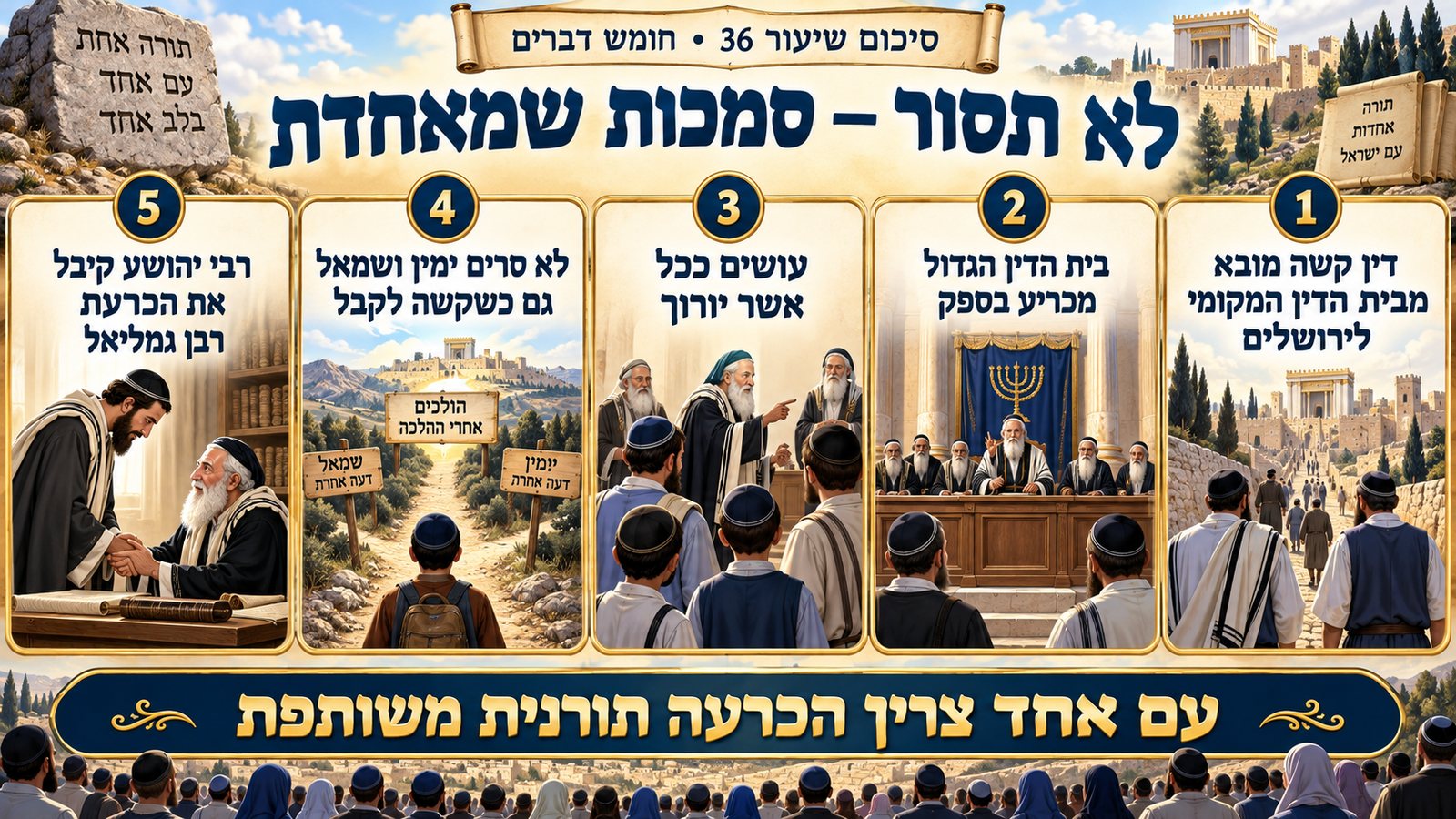 סיכום שיעור 36: לא תסור — סמכות שמאחדת