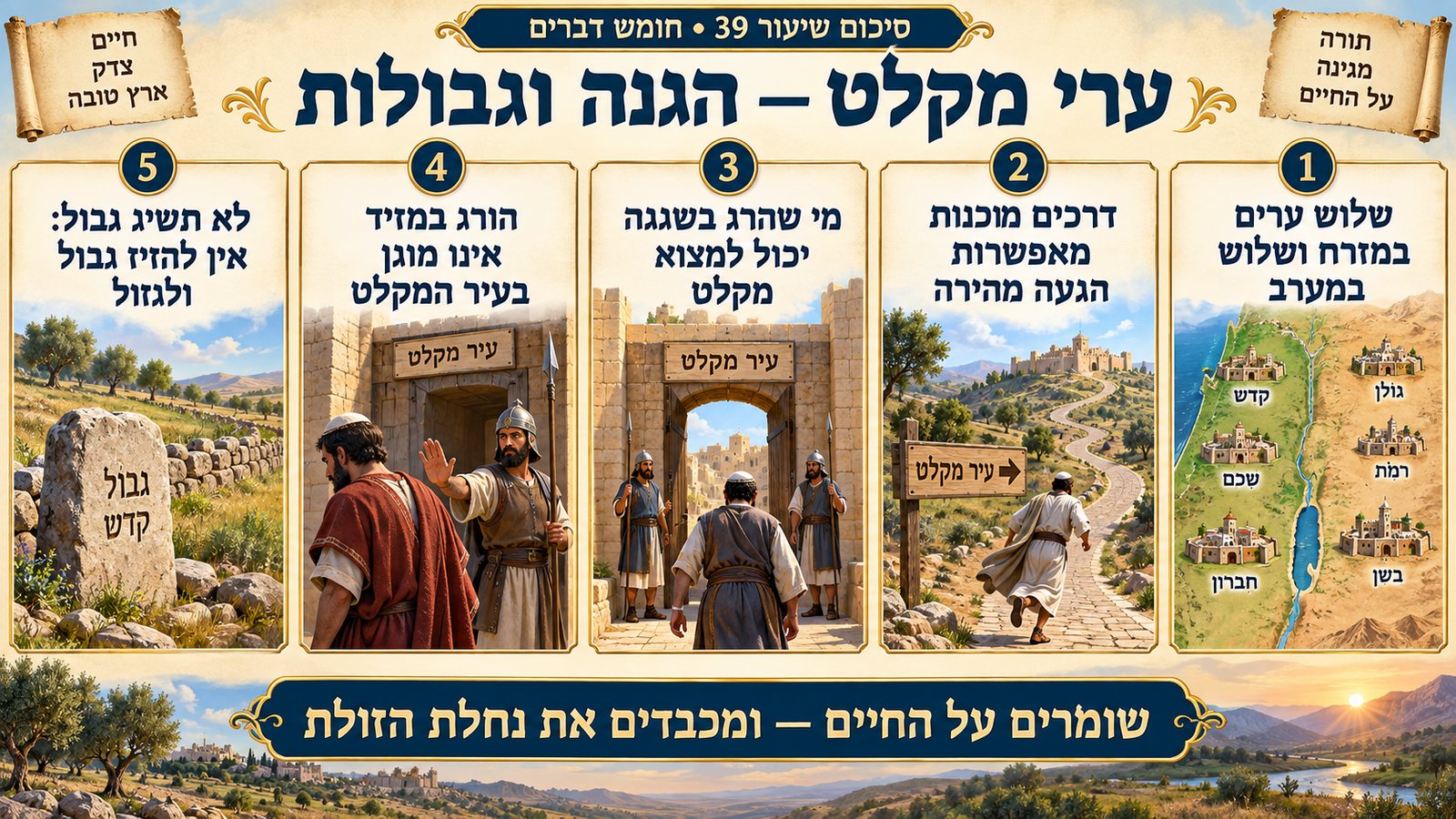 סיכום שיעור 39: ערי מקלט — הגנה וגבולות