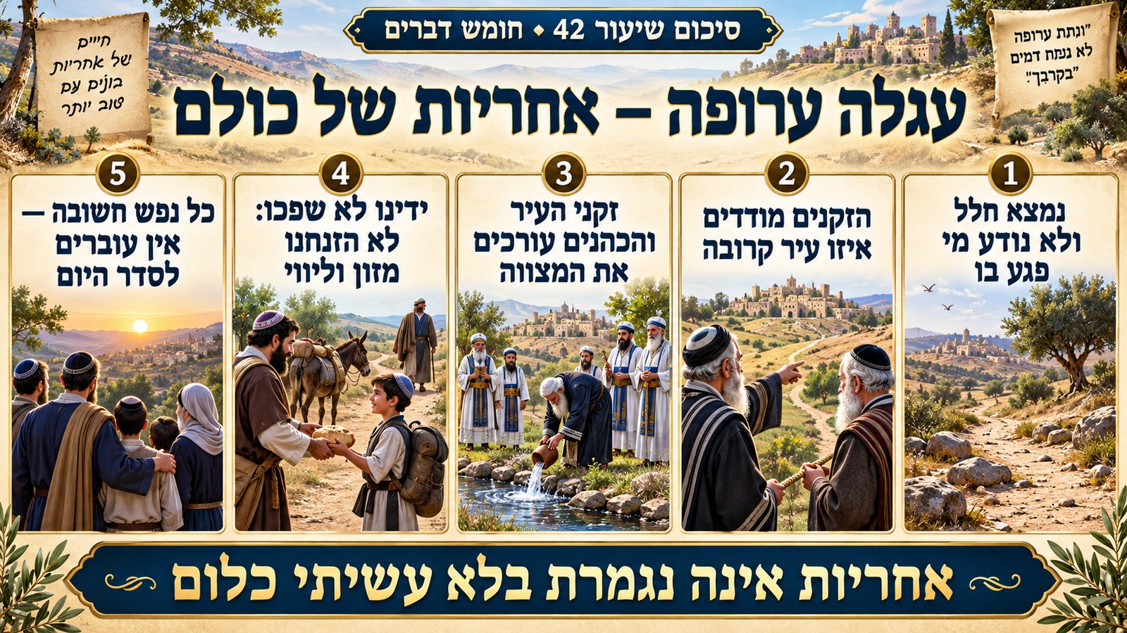סיכום שיעור 42: עגלה ערופה — אחריות של כולם