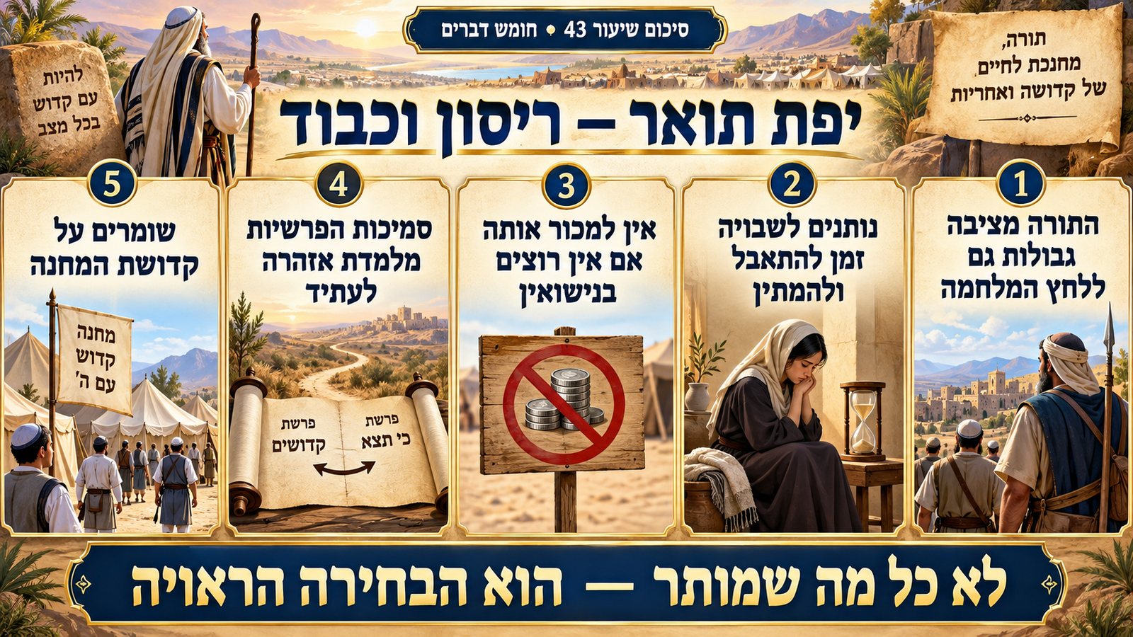 סיכום שיעור 43: יפת תואר — ריסון וכבוד