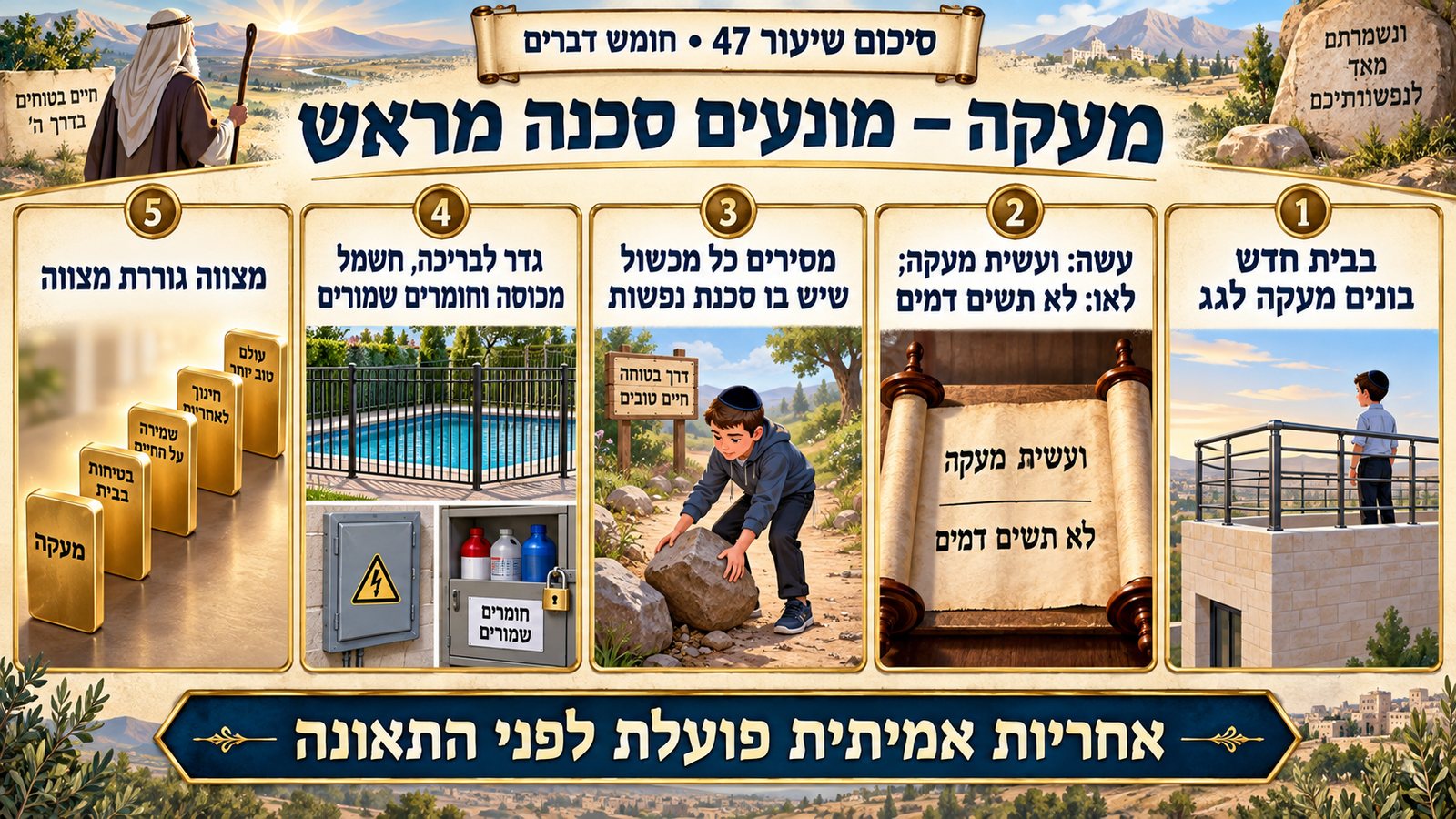 סיכום שיעור 47: מעקה — מונעים סכנה מראש