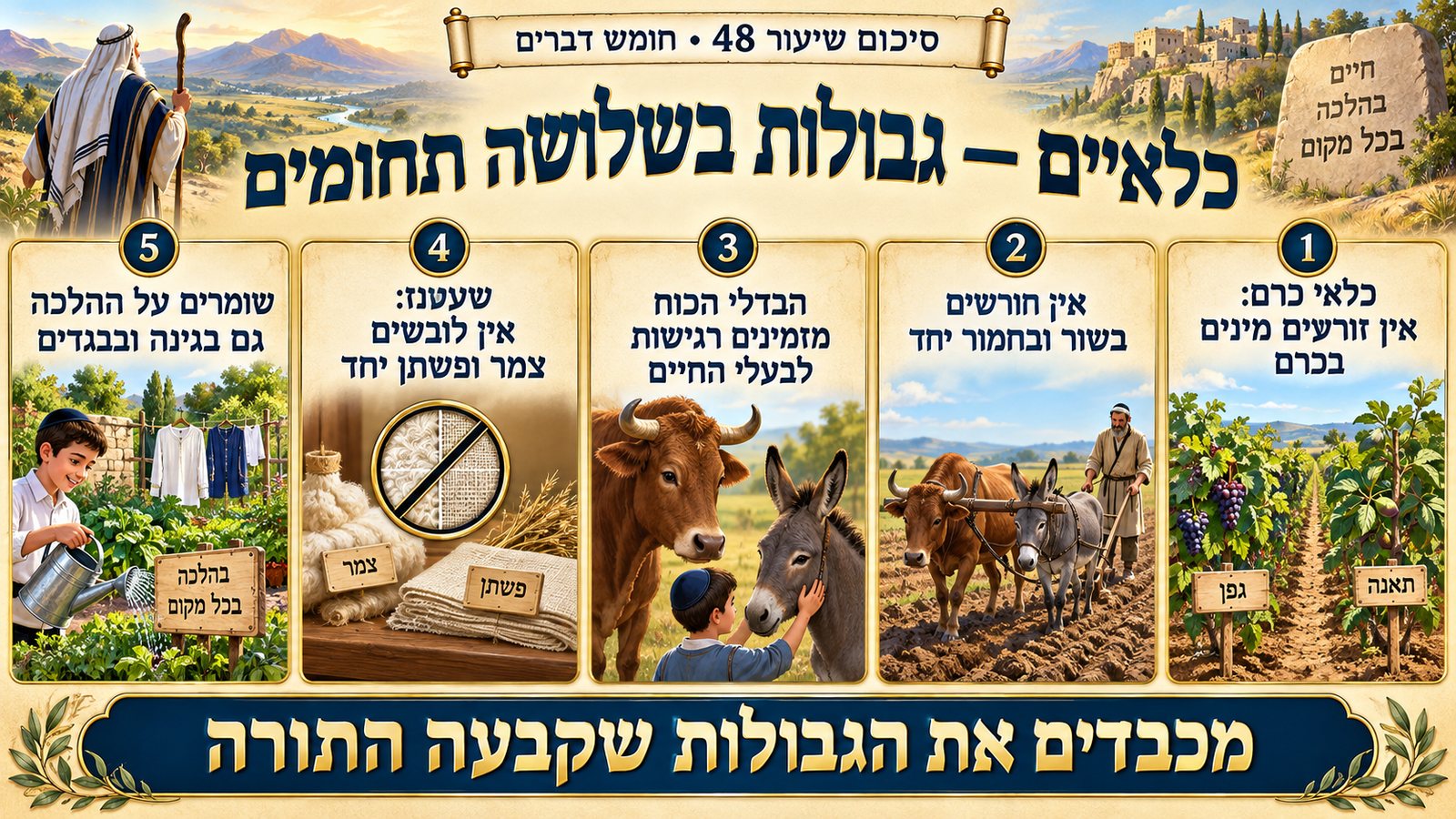 סיכום שיעור 48: כלאיים — גבולות בשלושה תחומים