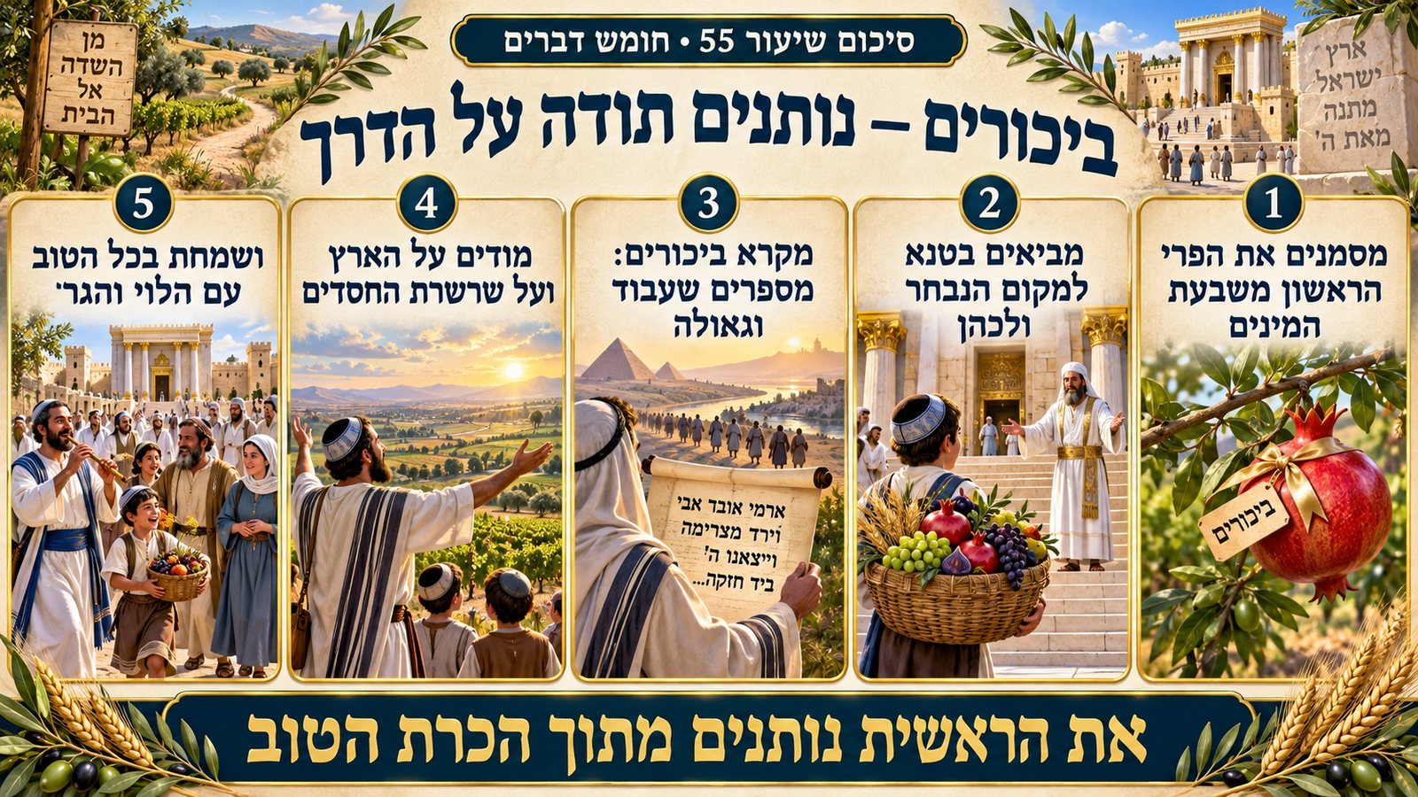 סיכום שיעור 55: ביכורים — נותנים תודה על הדרך