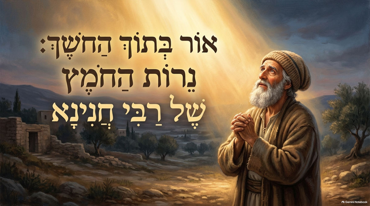 שקופית השער של המצגת: נרות החומץ (רבי חנינא בן דוסא)