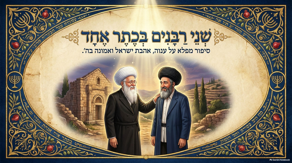 שקופית השער של המצגת: שני רבנים בכתר אחד