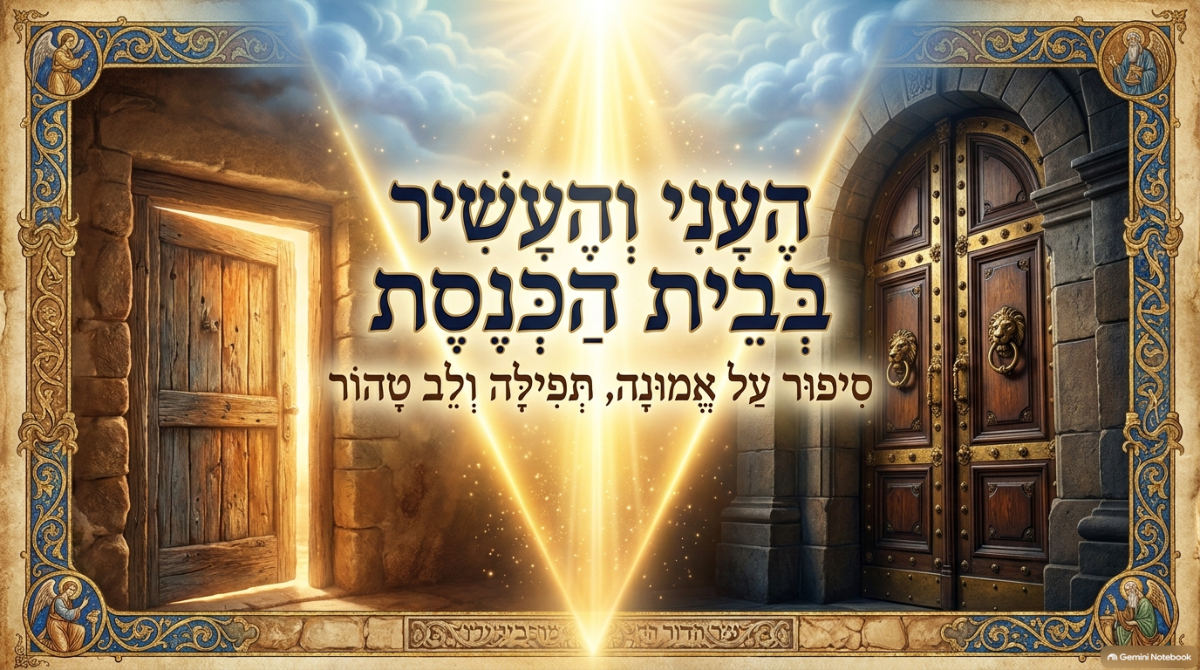 שקופית השער של המצגת: העני והעשיר בבית הכנסת