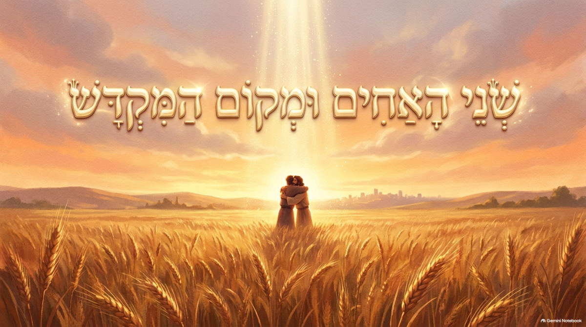 שקופית השער של המצגת: שני האחים ומקום המקדש