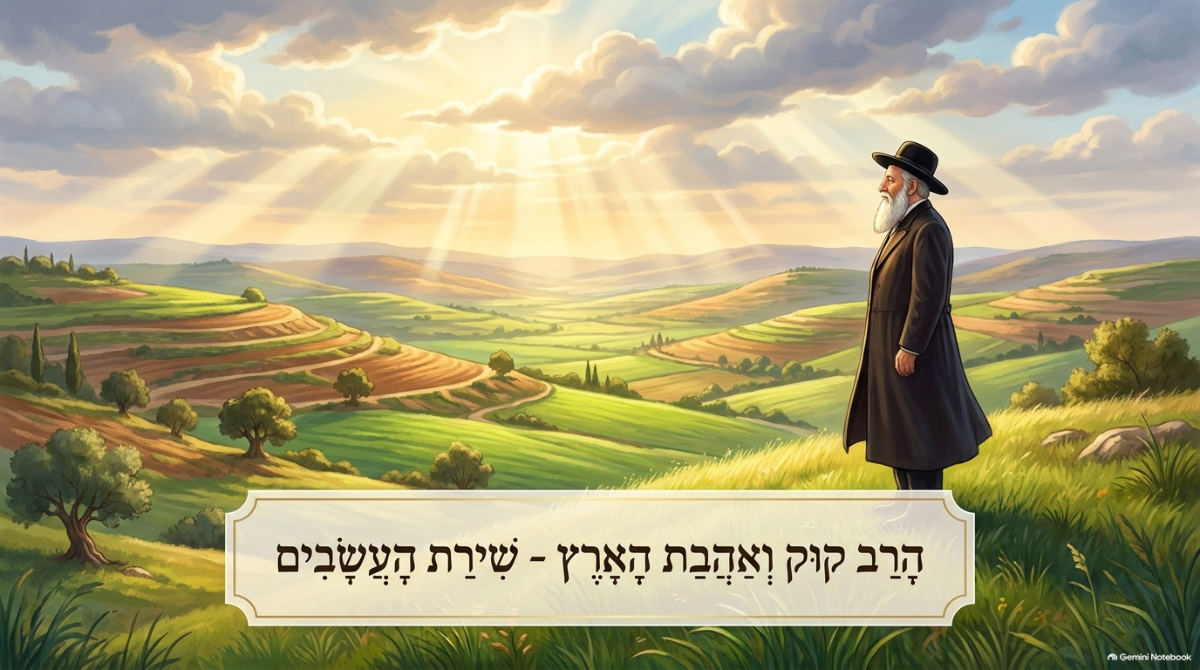 שקופית השער של המצגת: הרב קוק ואהבת הארץ