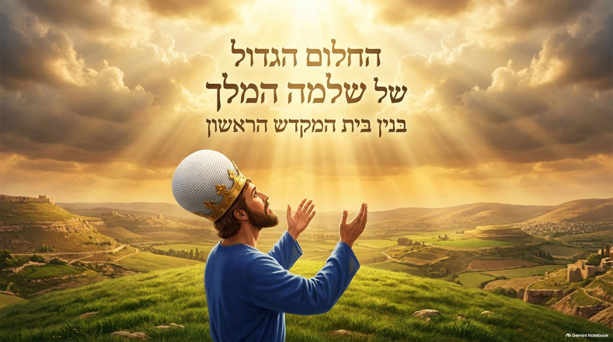 שקופית השער של המצגת: בניין בית המקדש הראשון על ידי שלמה המלך